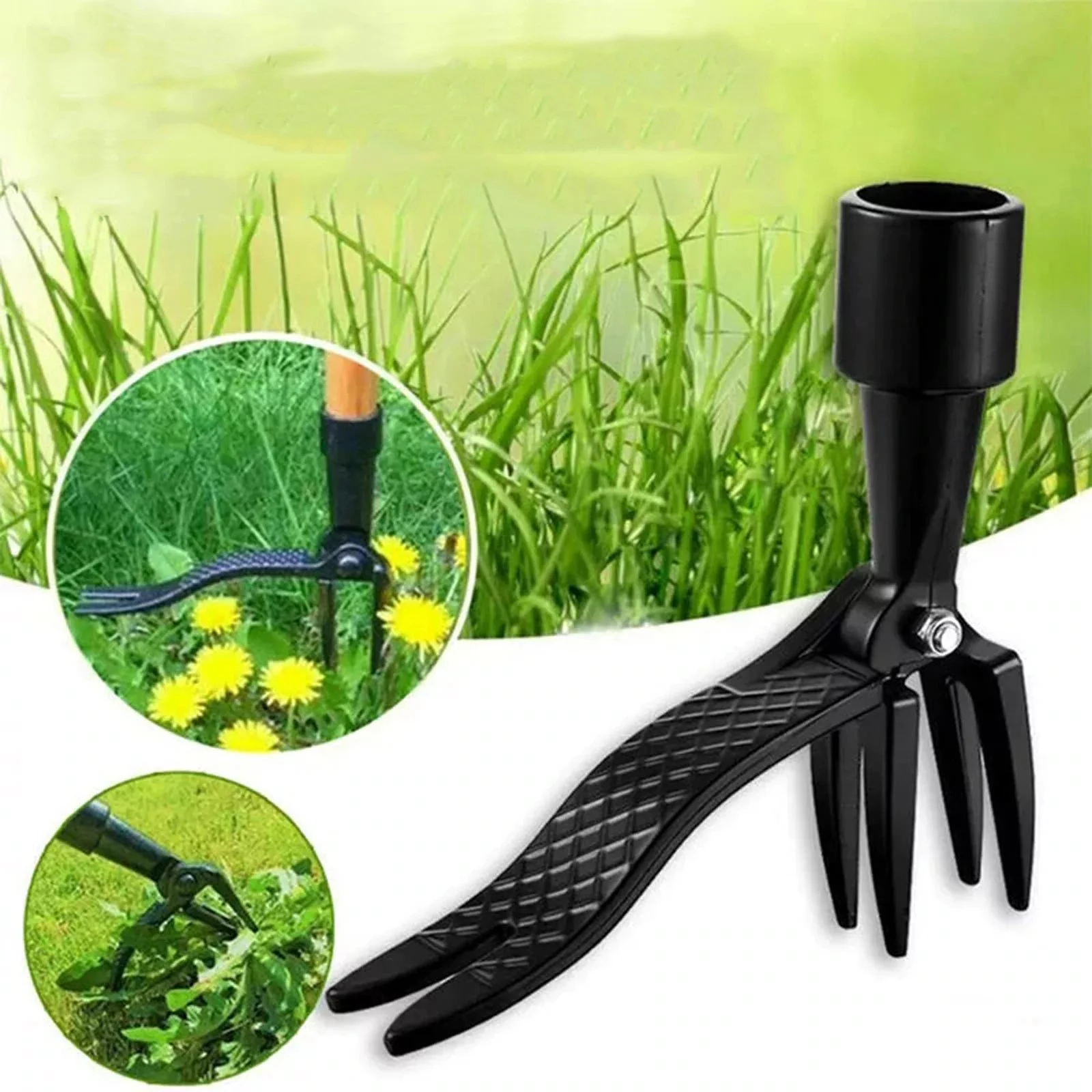 ZiSUGP Weeding Root Remover Tool Stand Up Weeder Puller NO Need Bending Or Kneeling To Weeding Easily All Aluminum Material Garden Tools