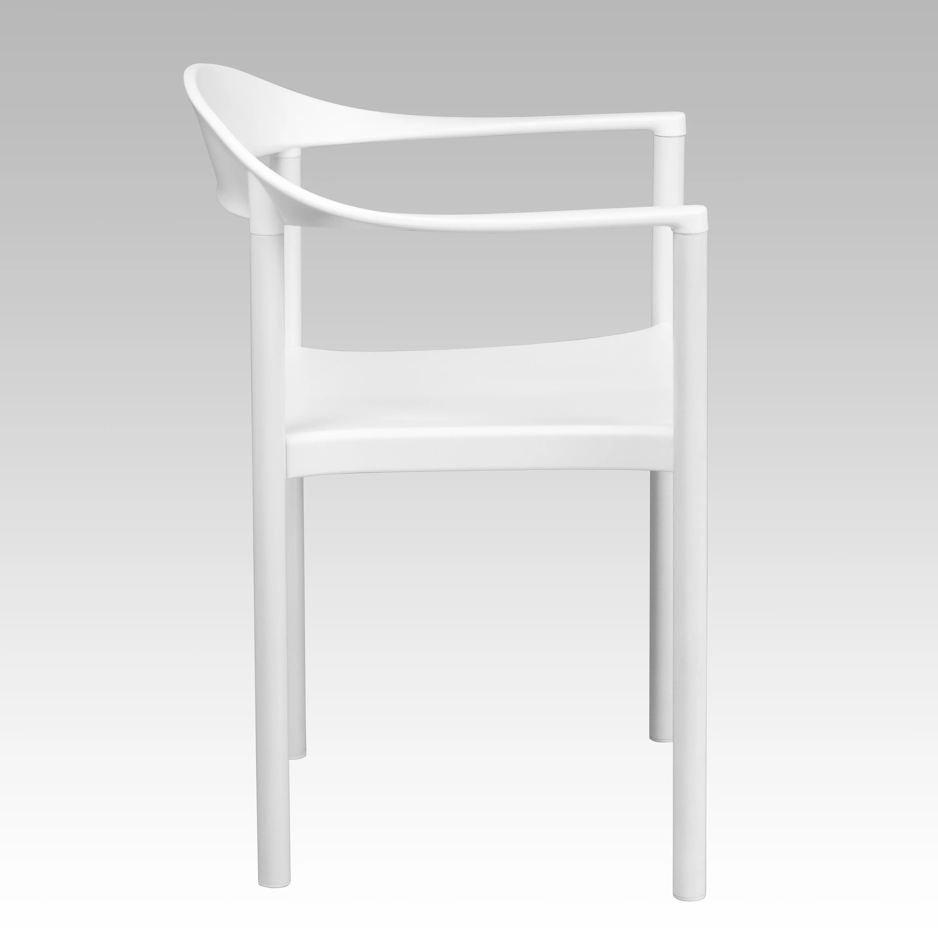 Flash Furniture HERCULES Series 1000 lb. Capacity White Plastic Cafe Stack Chair