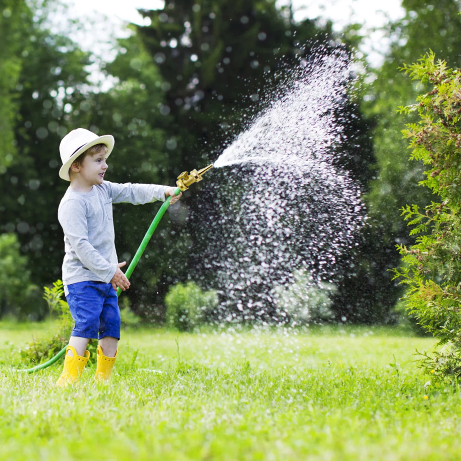 Garden Brass Nozzle Garden Hose Watering Irrigation Nozzle 2inch Small Spray Nozzle Garden Sprinkler System