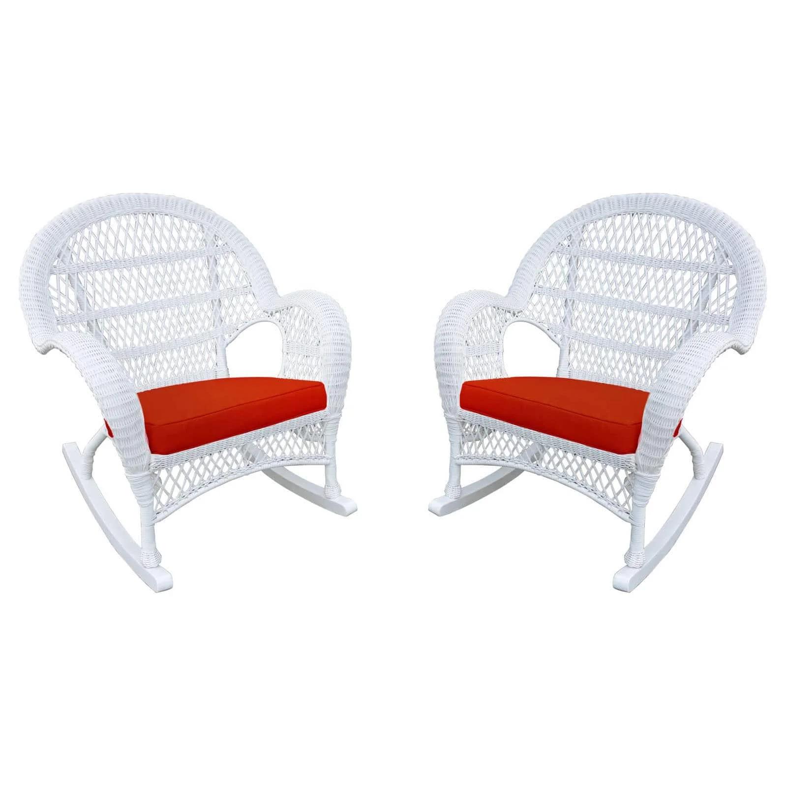 Jeco Santa Maria Wicker Patio Rockers with Optional Cushion - Set of 4