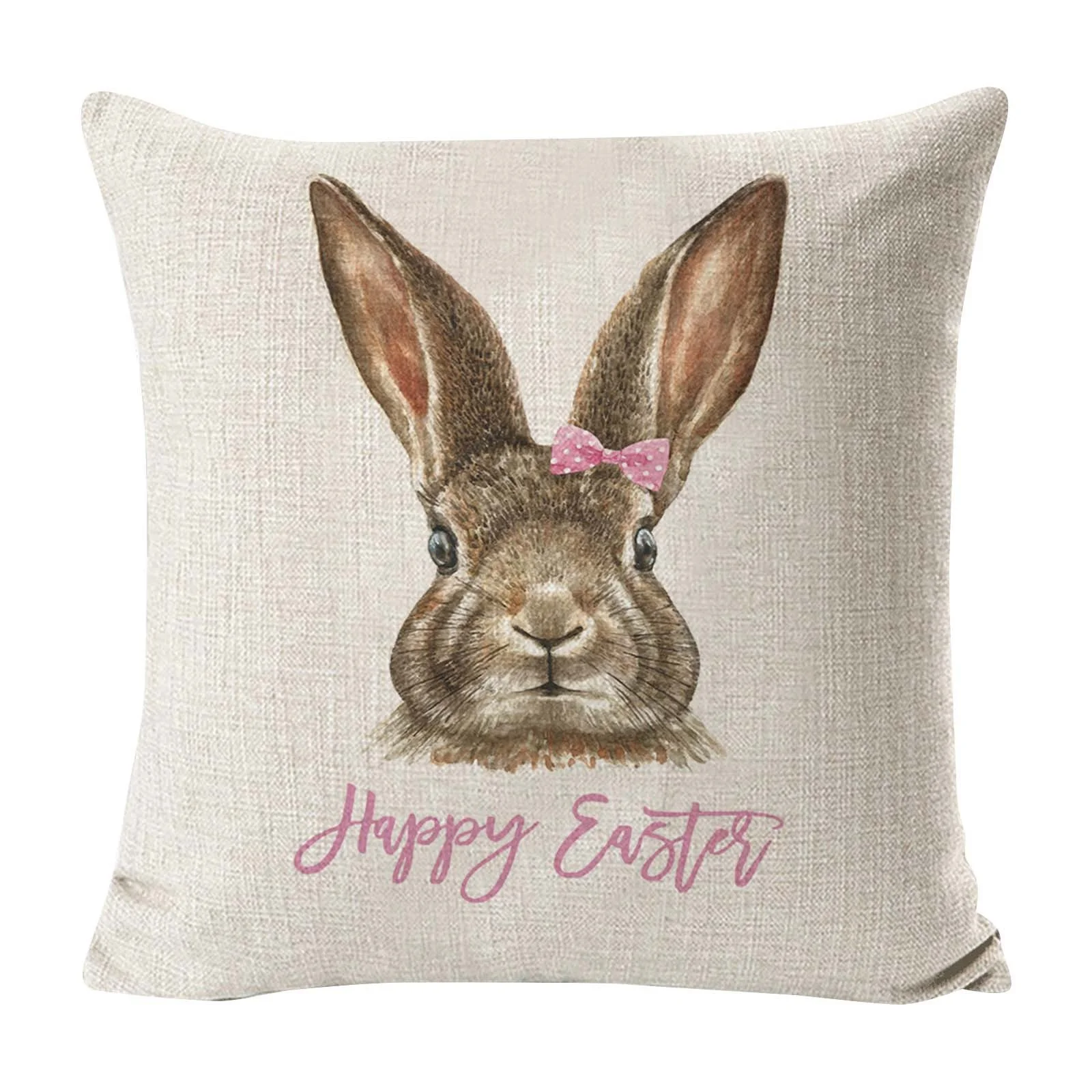 SIfdSeng Satin Pillow Cases Standard Size for Hair New Digital Printing Easter Theme Pillow Cover Cushion Cover Cute Rabbit Animal Pillow Cover Navy Blue Pillow Covers Silk Pillow Case with Zipper