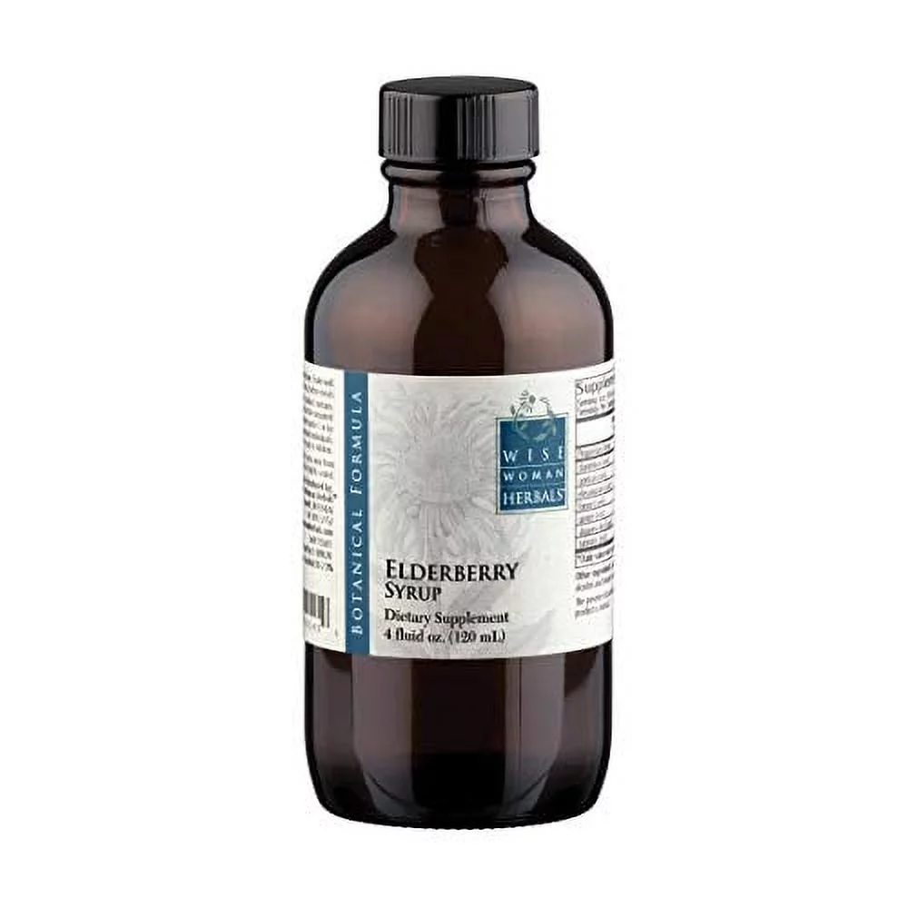 Wise Woman Herbals   Elderberry Syrup (Sambucus) - Extra Strength 3:1 Extract - Supports Healthy Immune System Function 4 Fl Oz (Pack of 1)