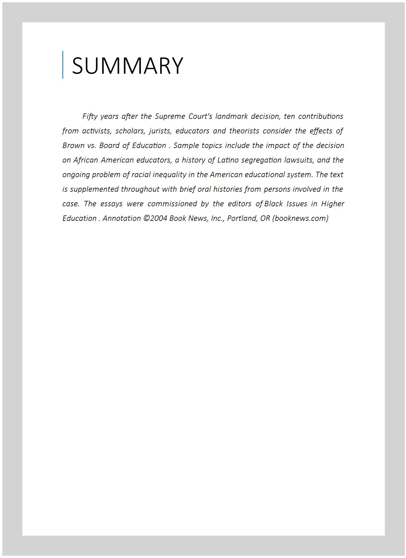 Pre-owned Unfinished Agenda of Brown V. Board of Education, Hardcover by Black Issues in Higher Education (EDT); Anderson, James (EDT); Byrne, Dara N. (EDT), ISBN 0471649260, ISBN-13 9780471649267