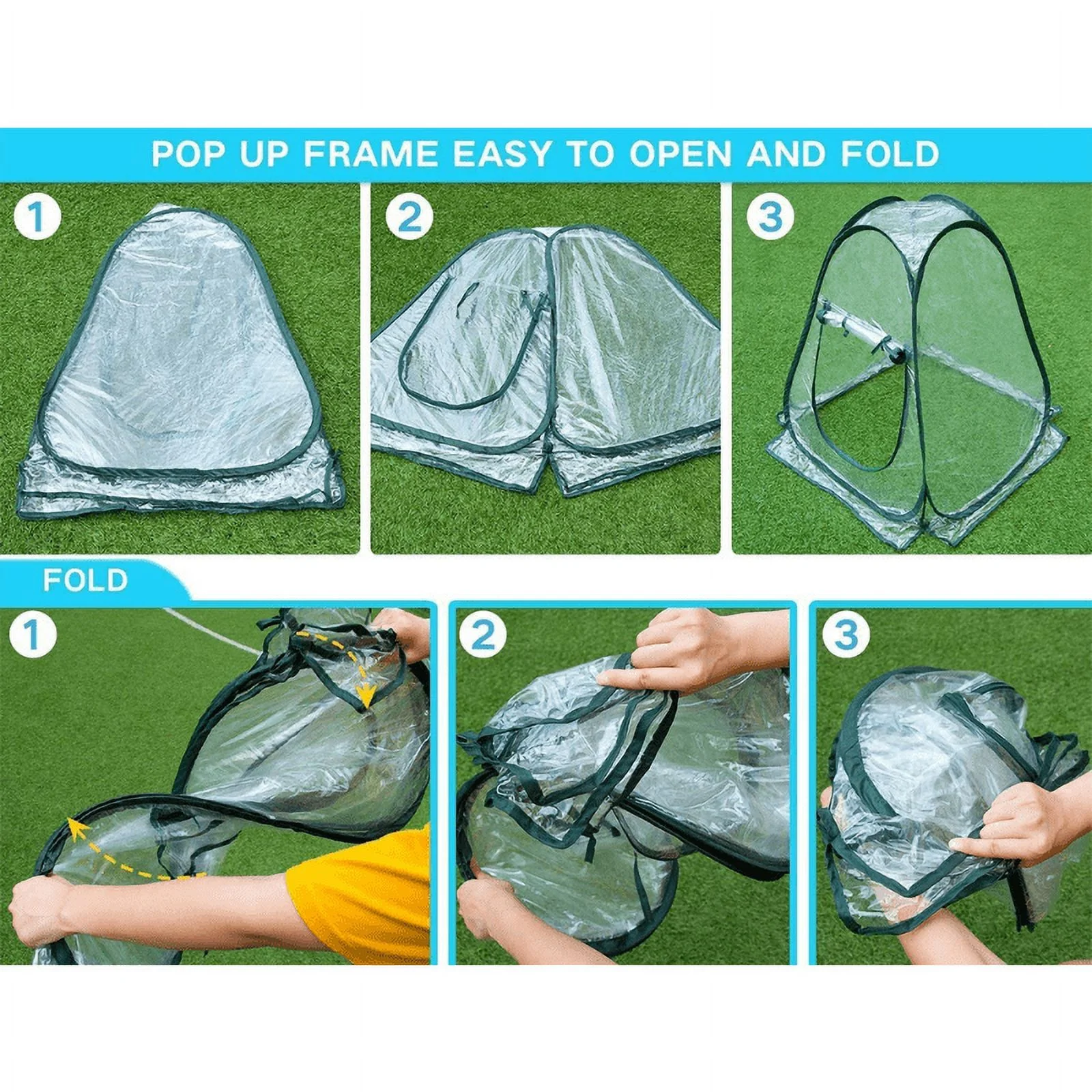 1pc, Transparent Plant Cover, Foldable Greenhouse Greenhouse, Portable Plant Cover Balcony Nursery Plant Protection Cover, Waterproof PVC Plant Tent