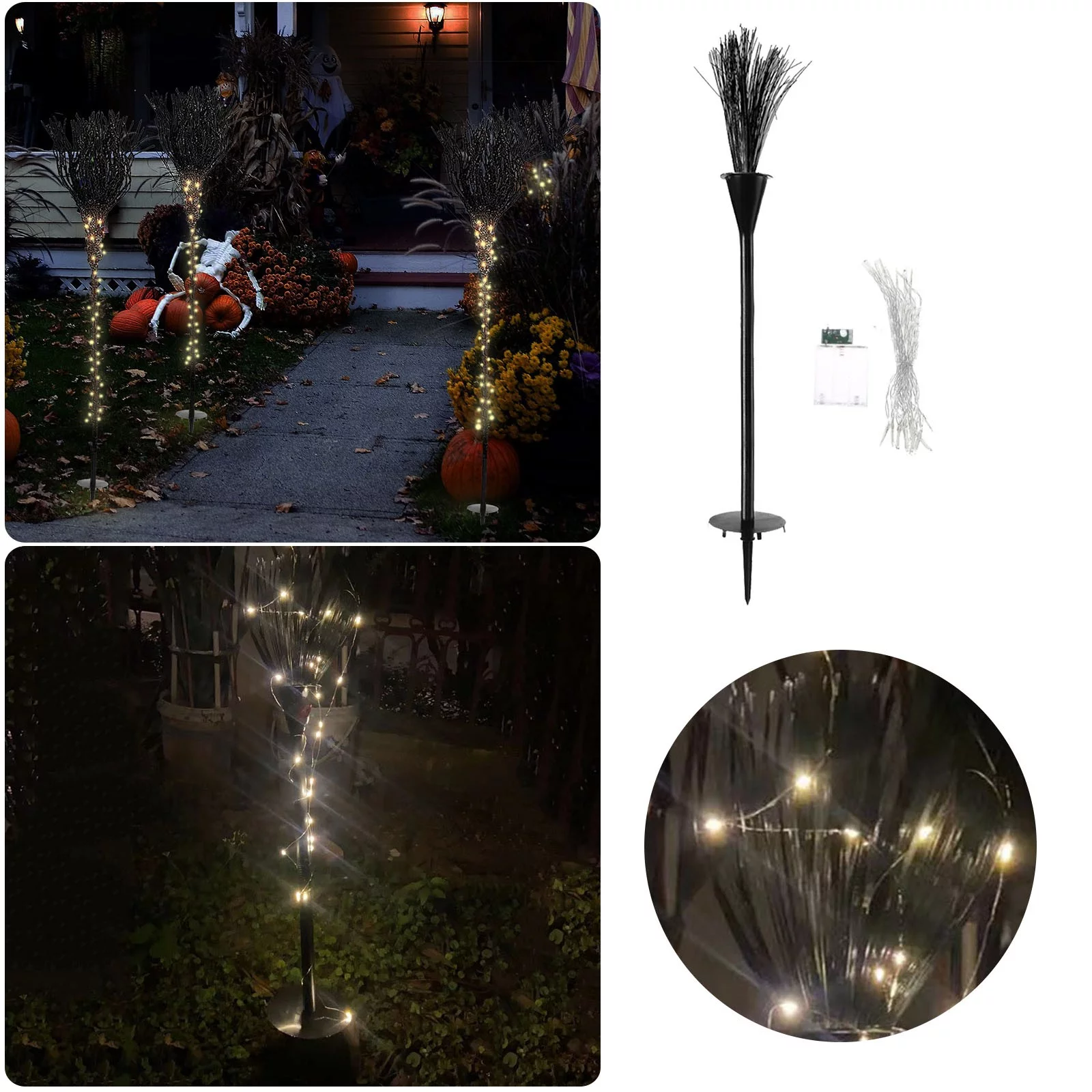FHKOEGHS Sprinkler rs for oute 24x24 Witch Light Up Witch Broomstick Markers Stand Over 3.48 Feet Tall And Are Cool Pre Lit