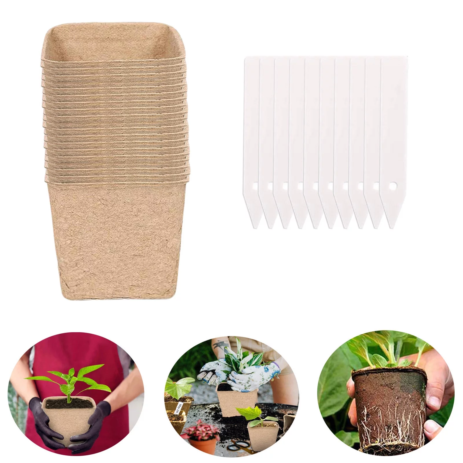 Seed Starter Peat Gardening Seedling Cup Environmental Pulp Molded Flower Pot Multicolor