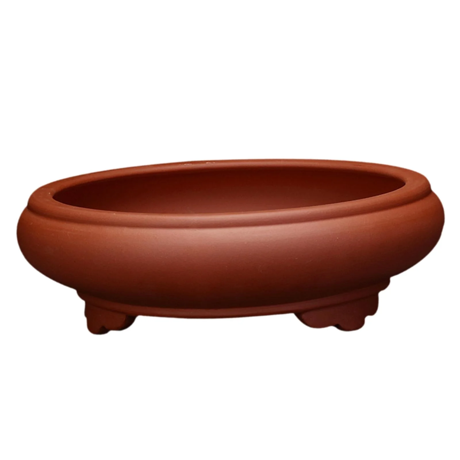 SunniMix Round Large Shallow Planter Pot Bonsai Pot for Courtyard Indoor Outdoor Home red