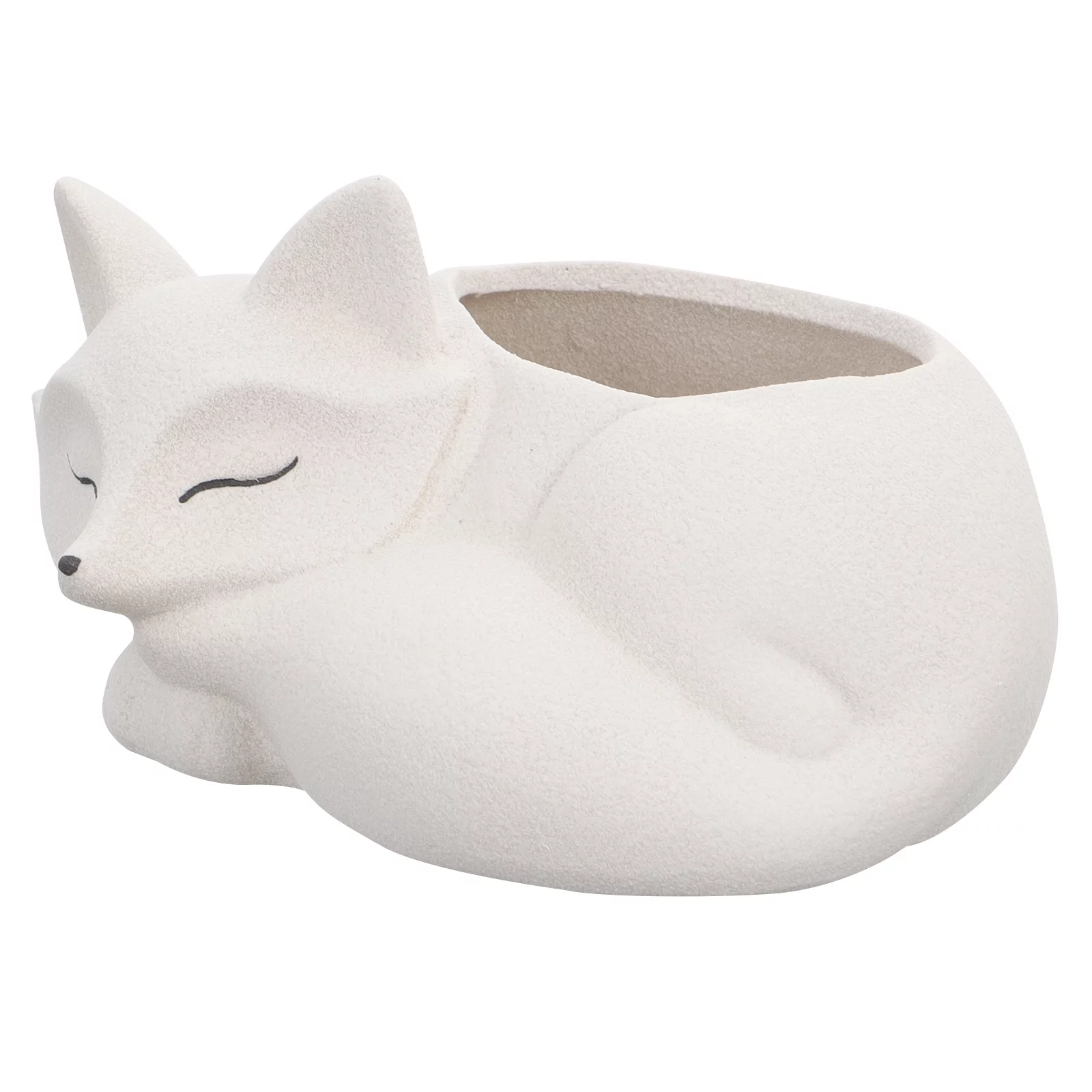 Guichaokj 1Pc Ceramic Flowerpot Decorative Succulent Pot Fox-shape Plant Container (White)