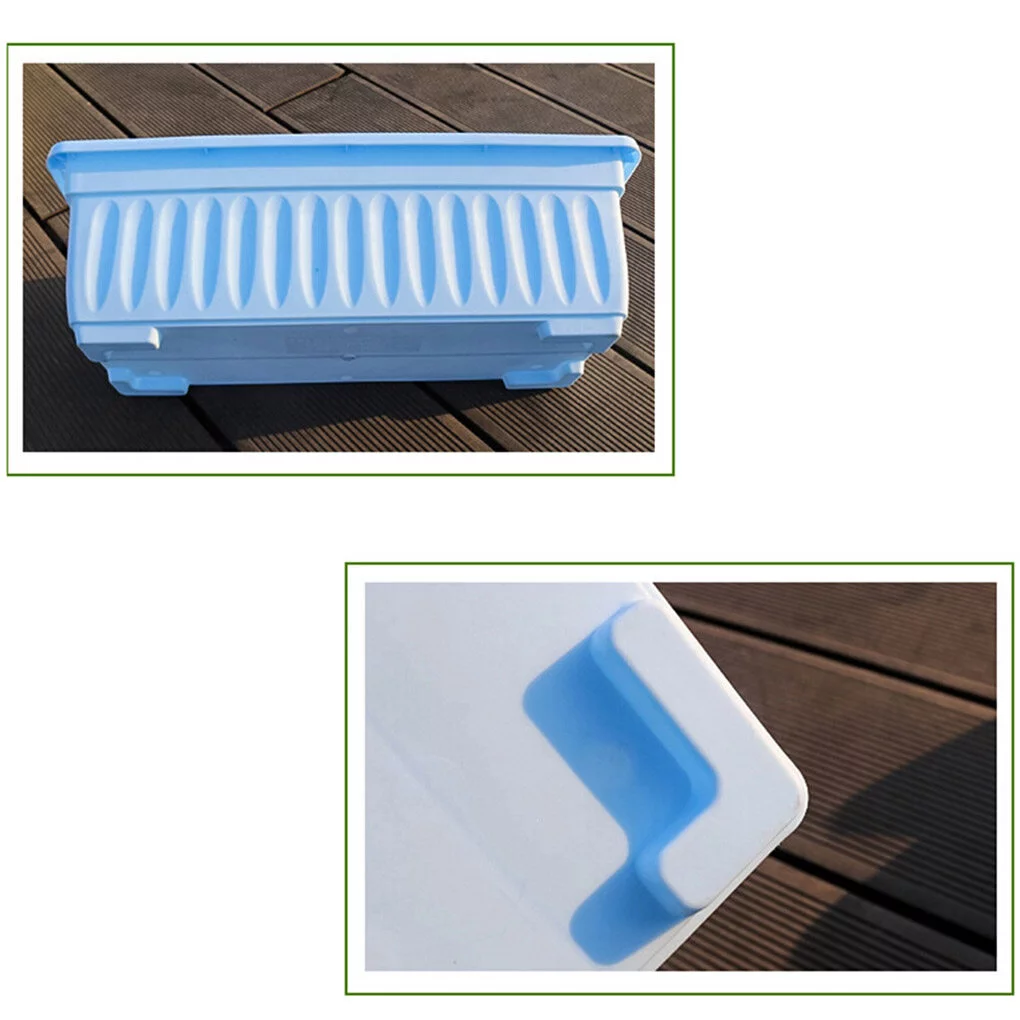 Dido 3pcs Resin Rectangular Planting Pot Drainage Hole Vegetable Flower Planter Home Garden Plant Tray Red 50x21x14cm