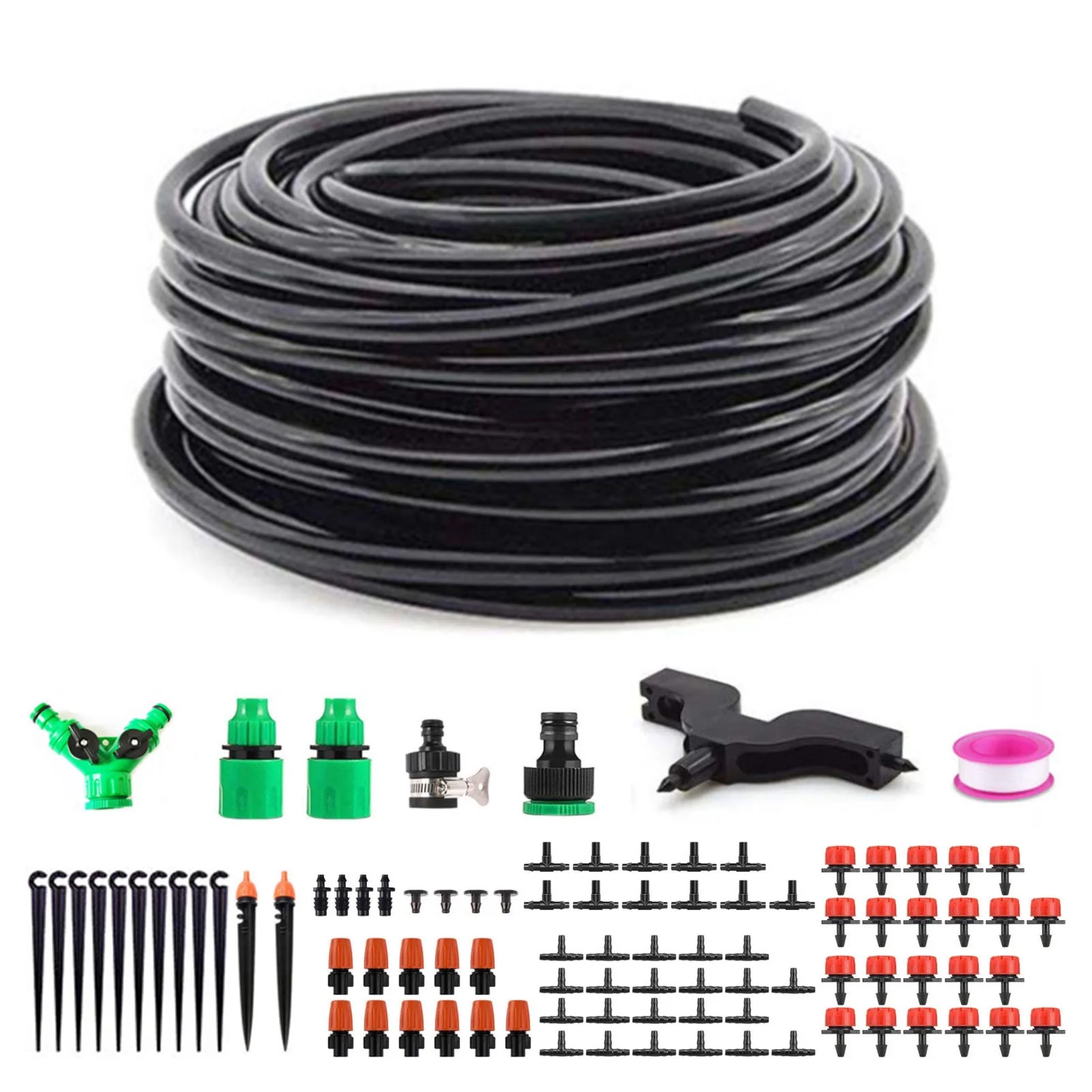 Automatic Drip Irrigation Kit Garden Drip Irrigation System Automatic Micro Spraying Watering Kits Irrigation Atomization System 40m/1574.8in