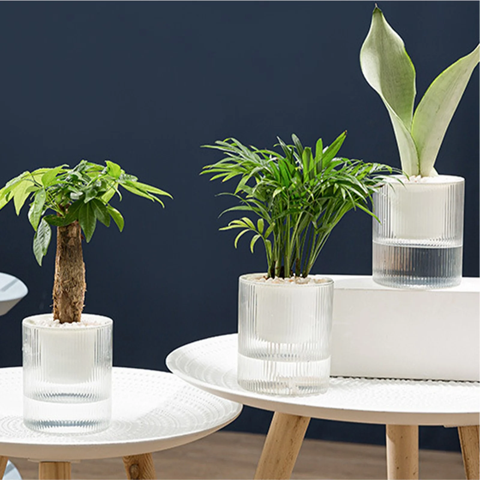 Self Watering Planter African Violet Pots Clear Plastic Automatic Watering Planter Flower Pot Square Plant Pot For All House Plants Succulents Herb