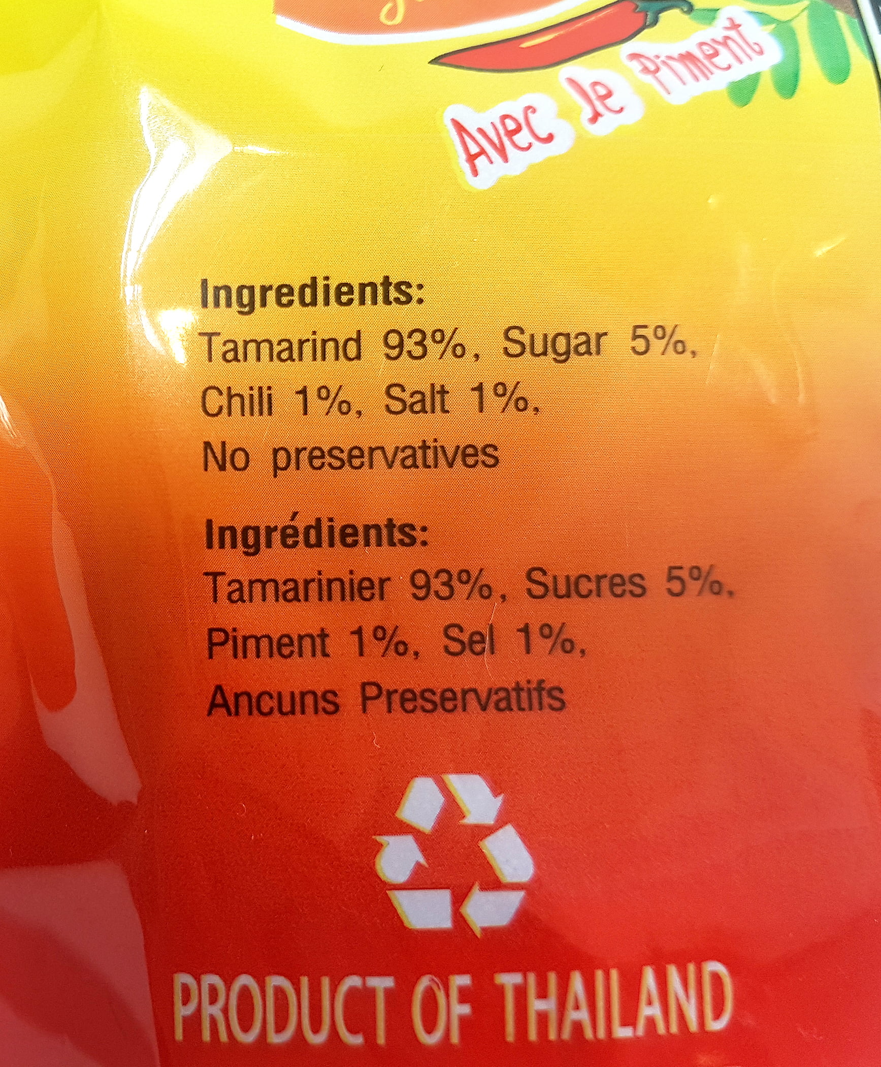 Thai Sweet & Sour Tamarind Candy with Chili  Whole Pod 7 Oz. (Pack of 2)