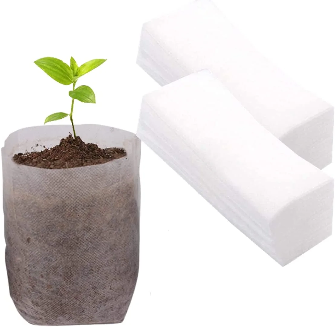 Nvzi-a Plant Nursery Bags 4 x 4.7 inches 200PCS, Non-Woven Biodegradable Plant Grow Bags Fabric Seedling Starter Bags for Vegetable Flower Fruit Saplings Tree, Home Garden Supply