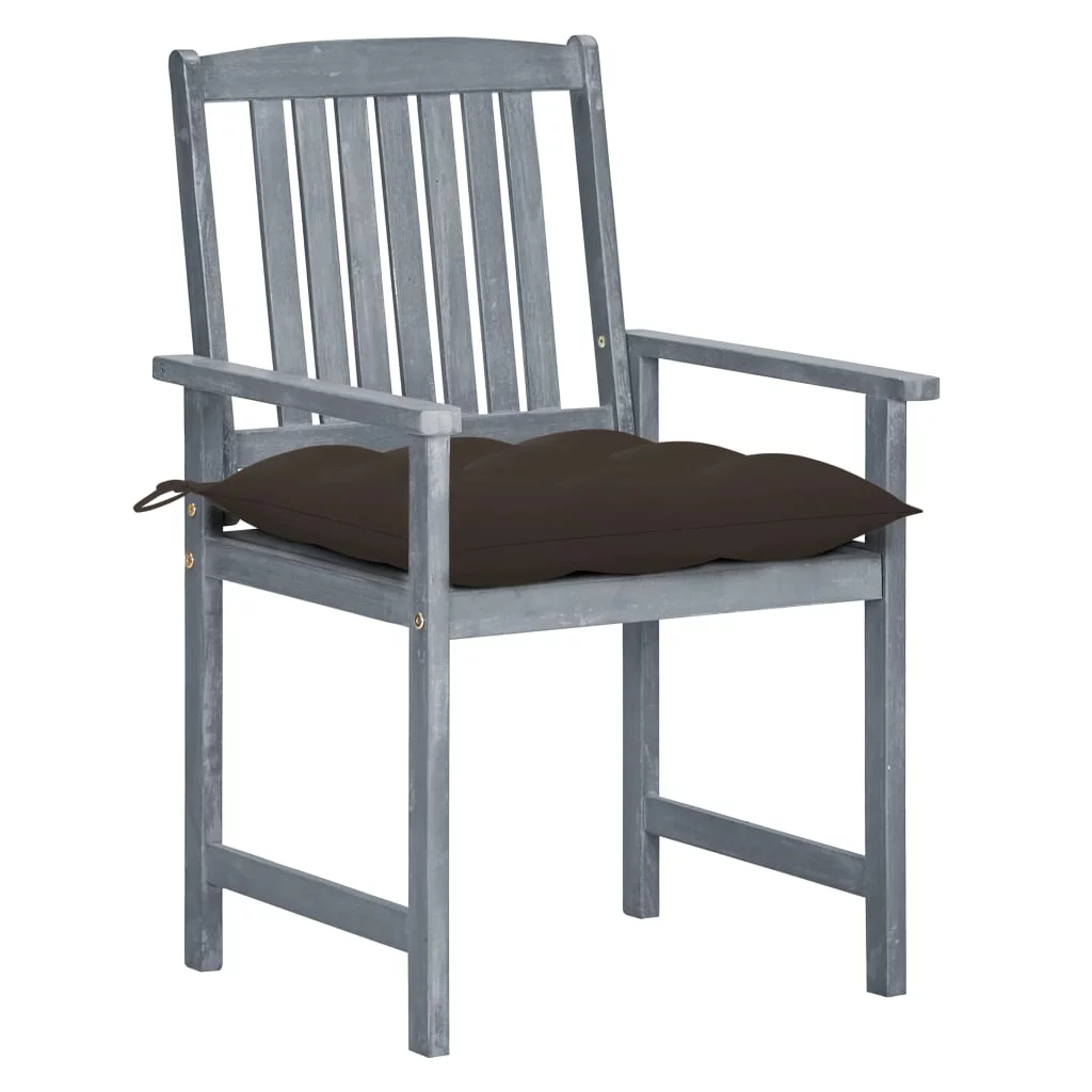 Irfora Patio Chairs with Cushions 4 pcs Gray Solid Acacia Wood