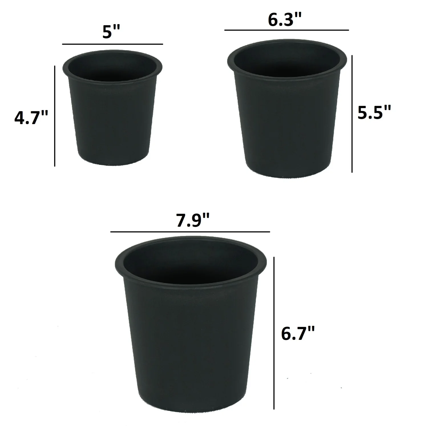 DremFaryoyo 5” Round Nursery Plant Pot - Garden Plastic Pots with Drainage (5-Pack)