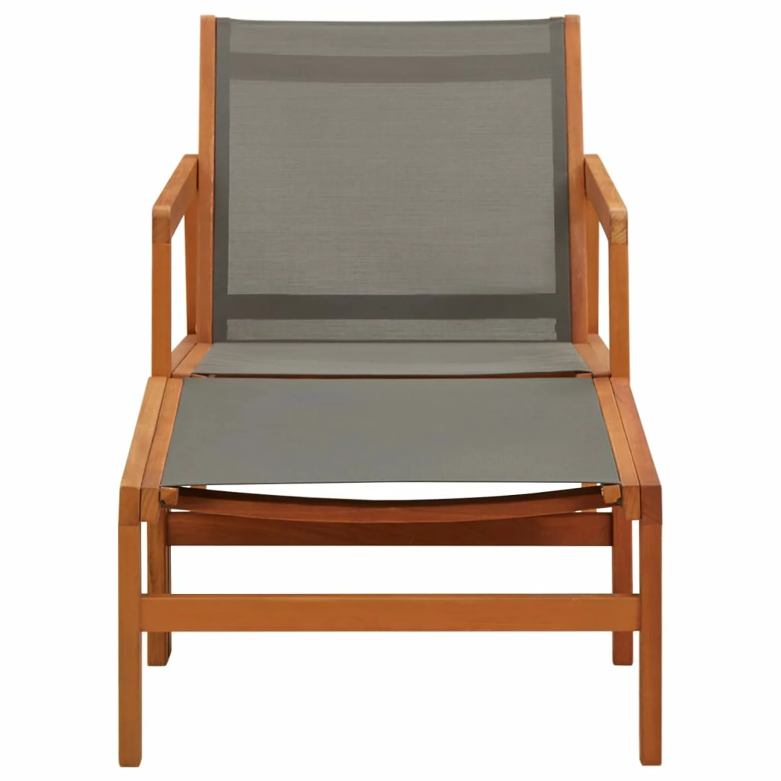 Patio Chair with Footrest Solid Eucalyptus Wood&Textilene