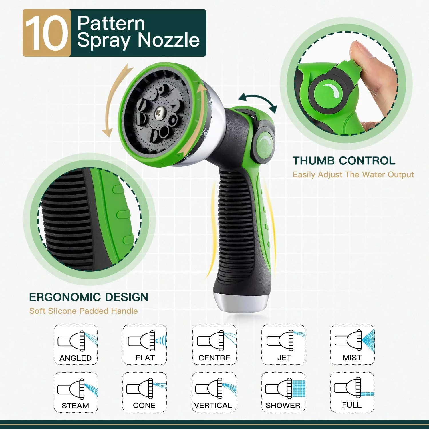 Ecoehoe 100 FT Expandable Garden Hose with Easy to Use Thumb Control Sprayer, Space Saving Hoses That Shrink, 3 Times Expandable Water Hoses for Lawns