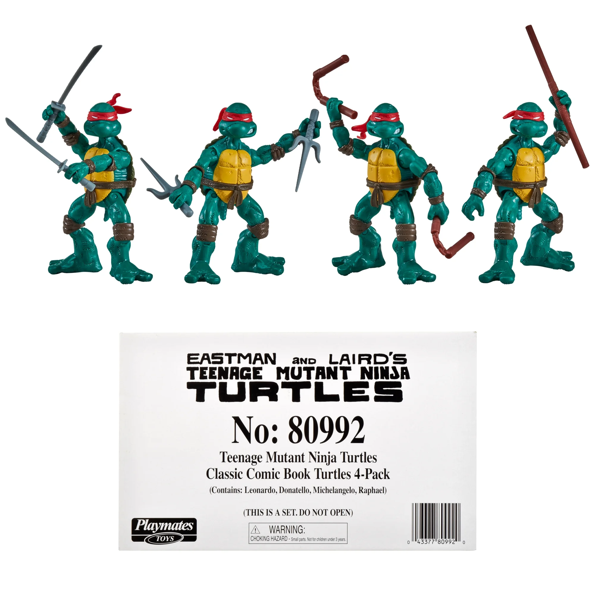 Teenage Mutant Ninja Turtles: 4” Comic Book Figure Bundle with Comic Book by Playmates Toys