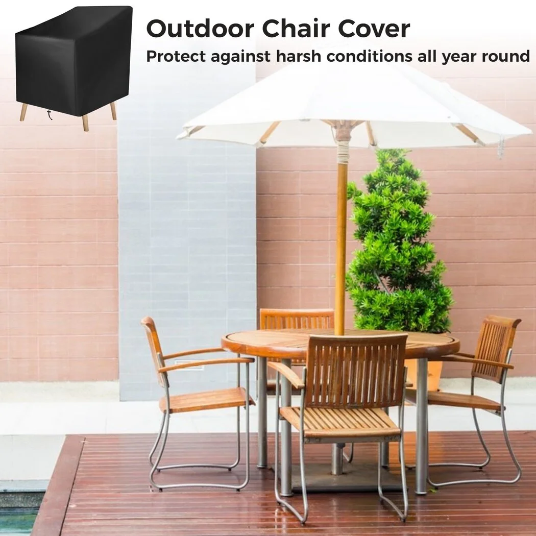 Outdoor Chair Cover, Outdoor Patio Furniture Covers for Stacked Chairs, Heavy Duty Wicker Garden Sofa Chair Cover, 25L x 25W x 47H inches