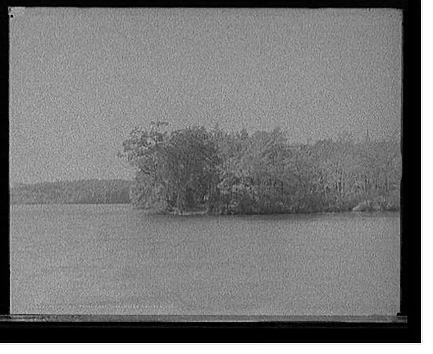 Historic Framed Print, Tupelo Pt. [Point] from lake, Wellesley College, Mass., 17-7/8