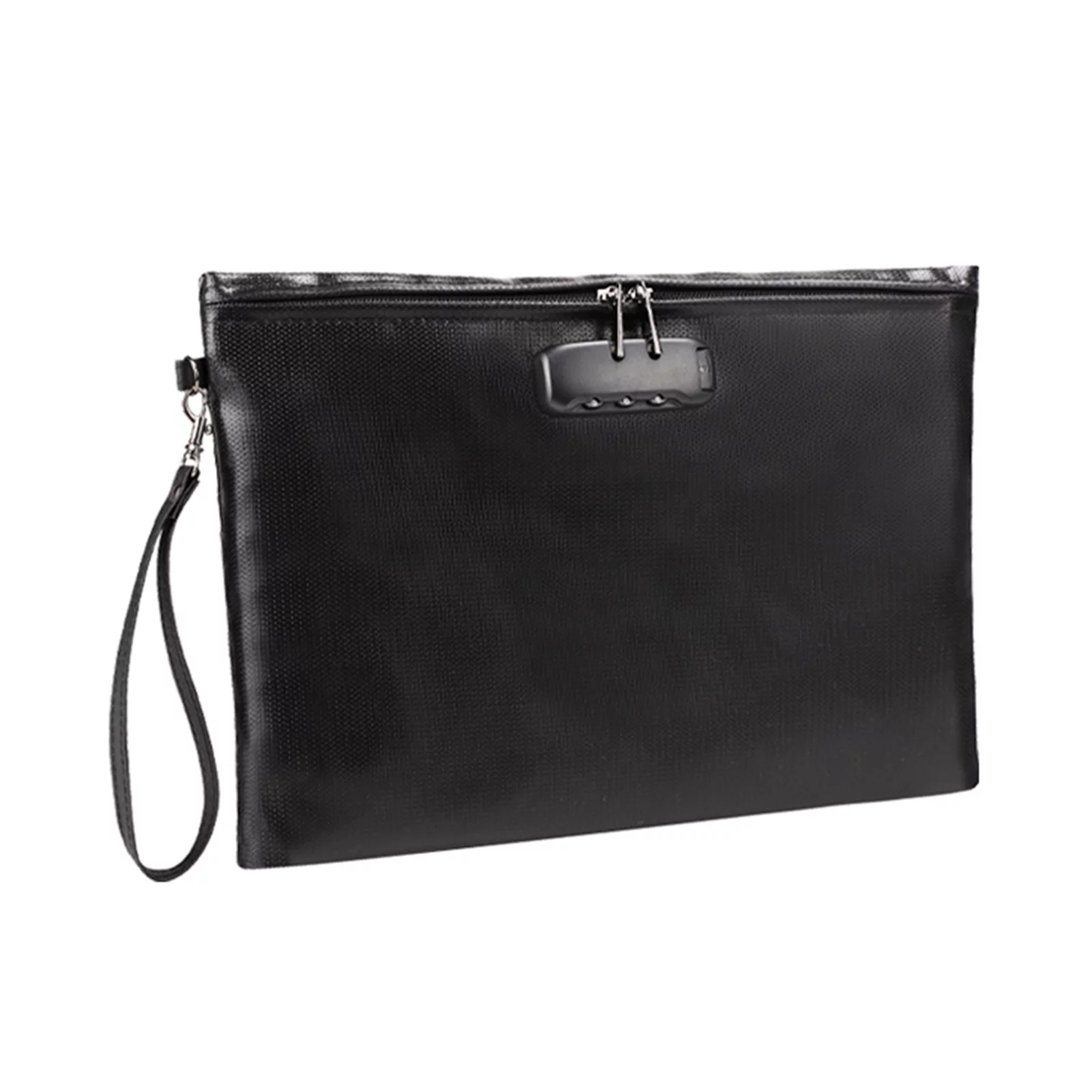 Gecheer Fireproof Document Bag with Lock Money Safety Organizer Zipper Closure Storage Pouch Pocket with 10 Cards Slot for for A4 Documents File Cash Passport Certificates Home Office Travel