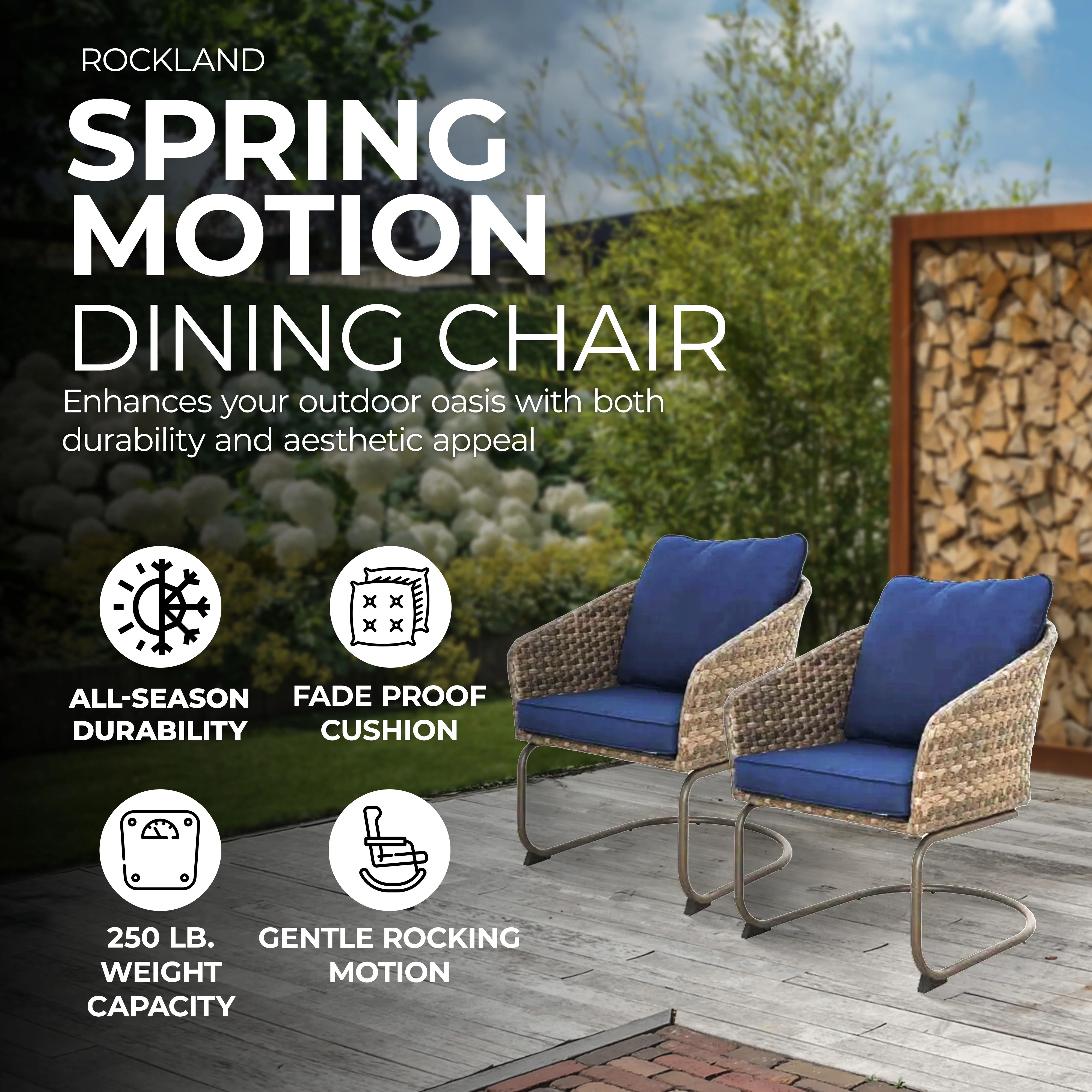 Four Seasons Courtyard Rockland Spring Motion Dining Chairs, Set of 2