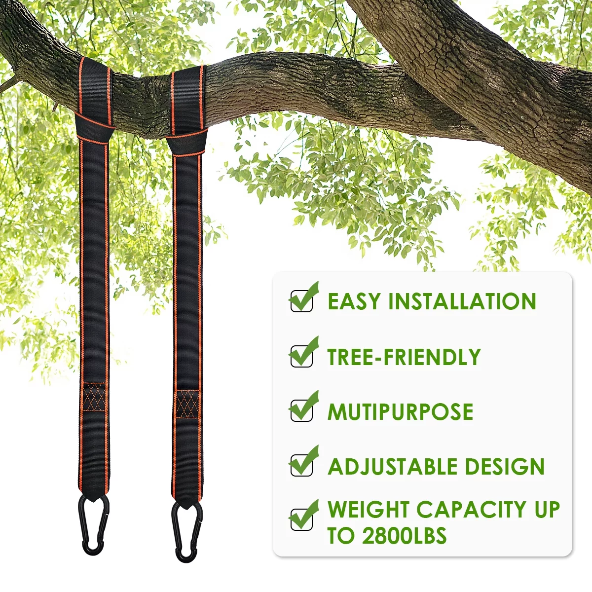 Grassman Tree Swing Strap 6',  Replacement Straps ,Swing Accessories ,Tree Swing Straps Hanging 6Kit Holds Up 2800lbs
