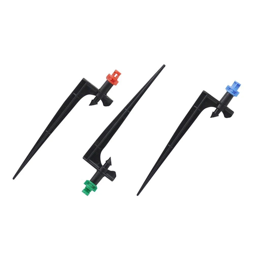 100 Sets Spiked Misting Sprinkler kits 90/180/ Degree Atomization Nozzles 10.5/14cm Barbed Bracket Rod Garden Irrigation Tool