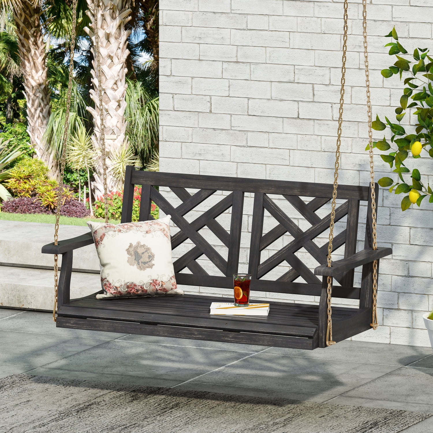 Luxurious  Stylish  and Cozy ALEJANDRO Porch Swing with Weather-Resistant Design - The Ultimate Outdoor Furniture for Relaxing in Your Patio  Garden  or Backyard