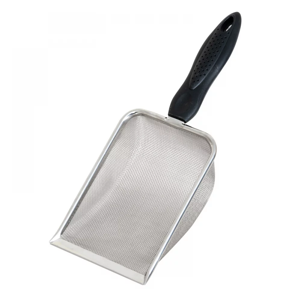 Stainless steel reptile sand bottom shovel shovel sieve fine mesh metal reptile garbage cleaning shovel（2mm hole）