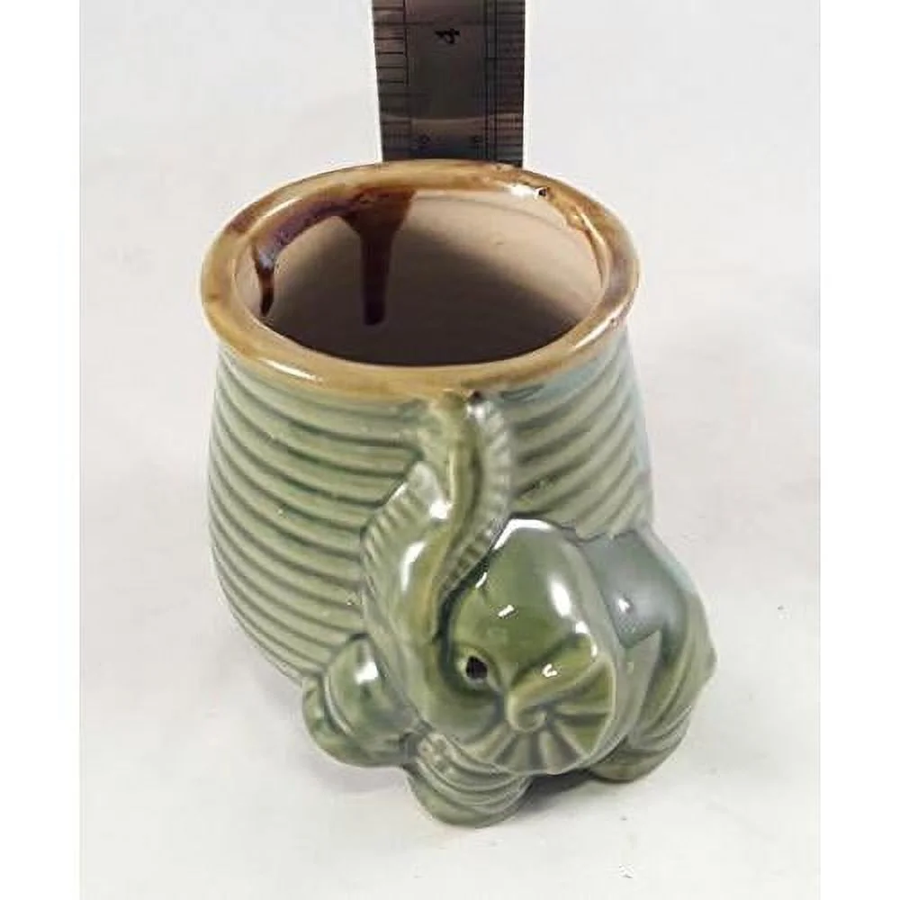 Small Elephant Ceramic Planter Pot, 3” Unique Design By