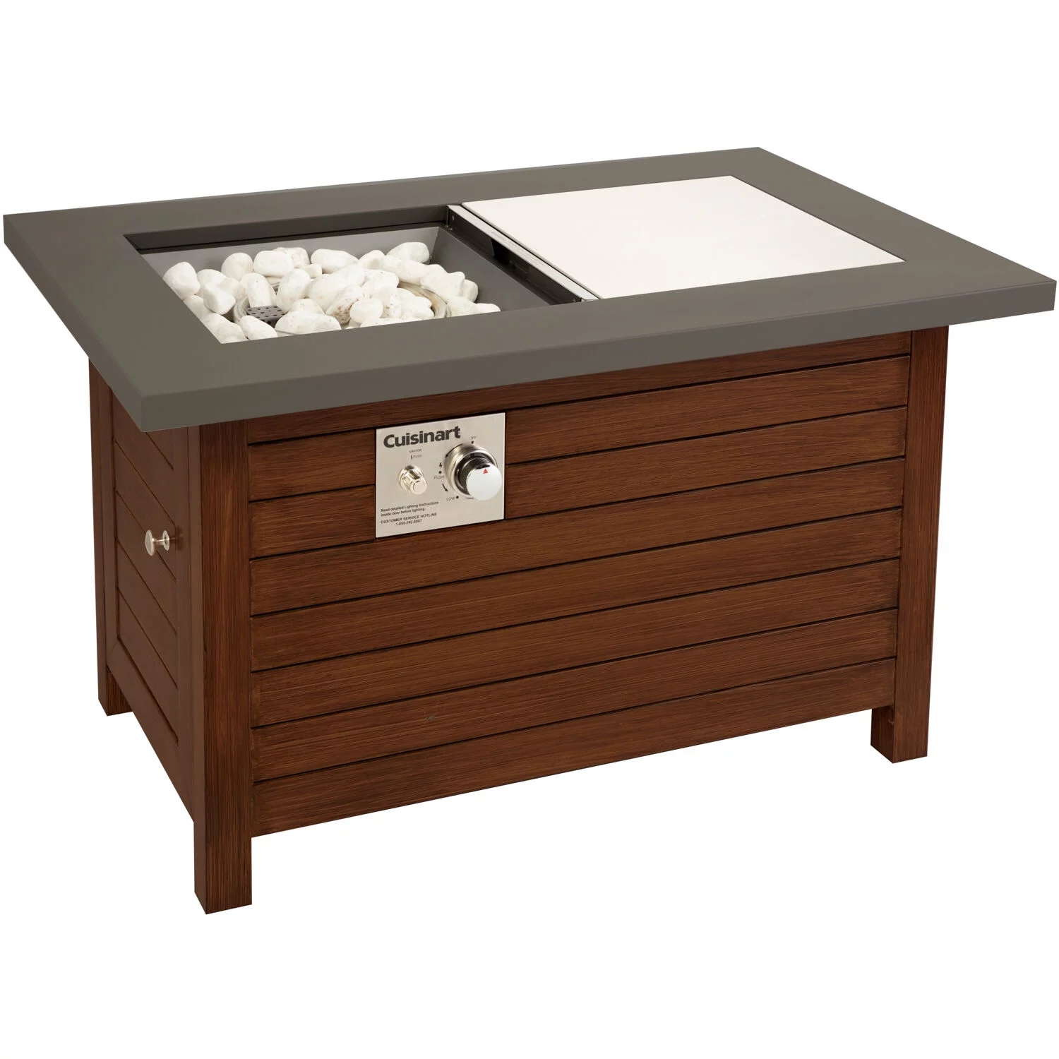 Cuisinart Outdoor Patio Fire Pit Table with Push to Start Ignition, 2-in-1 Design - Fire Pit to Coffee Table