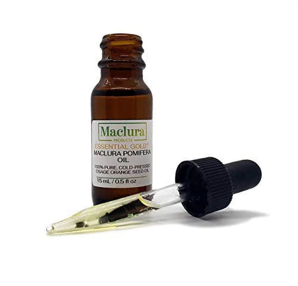 Maclura Pomifera Essential Gold Oil, 100% Pure Cold Pressed Osage Orange Seed Oil, 15 ml