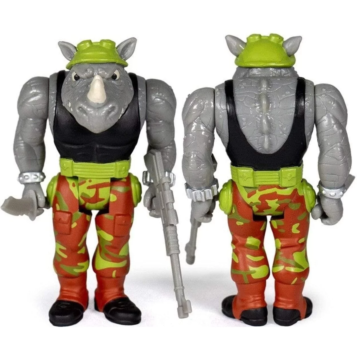 Super7 Teenage Mutant Ninja Turtles: Rocksteady Reaction Figure, Multicolor, Standard