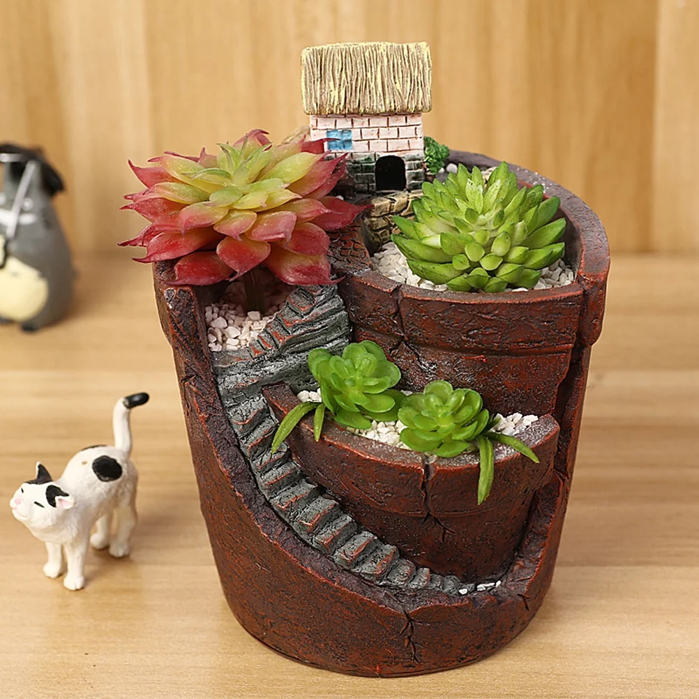 Plant Flower House Pot Succulent  Flower Basket Sky Garden Basket Flower Basket Planter Pot Plant House(Small House)