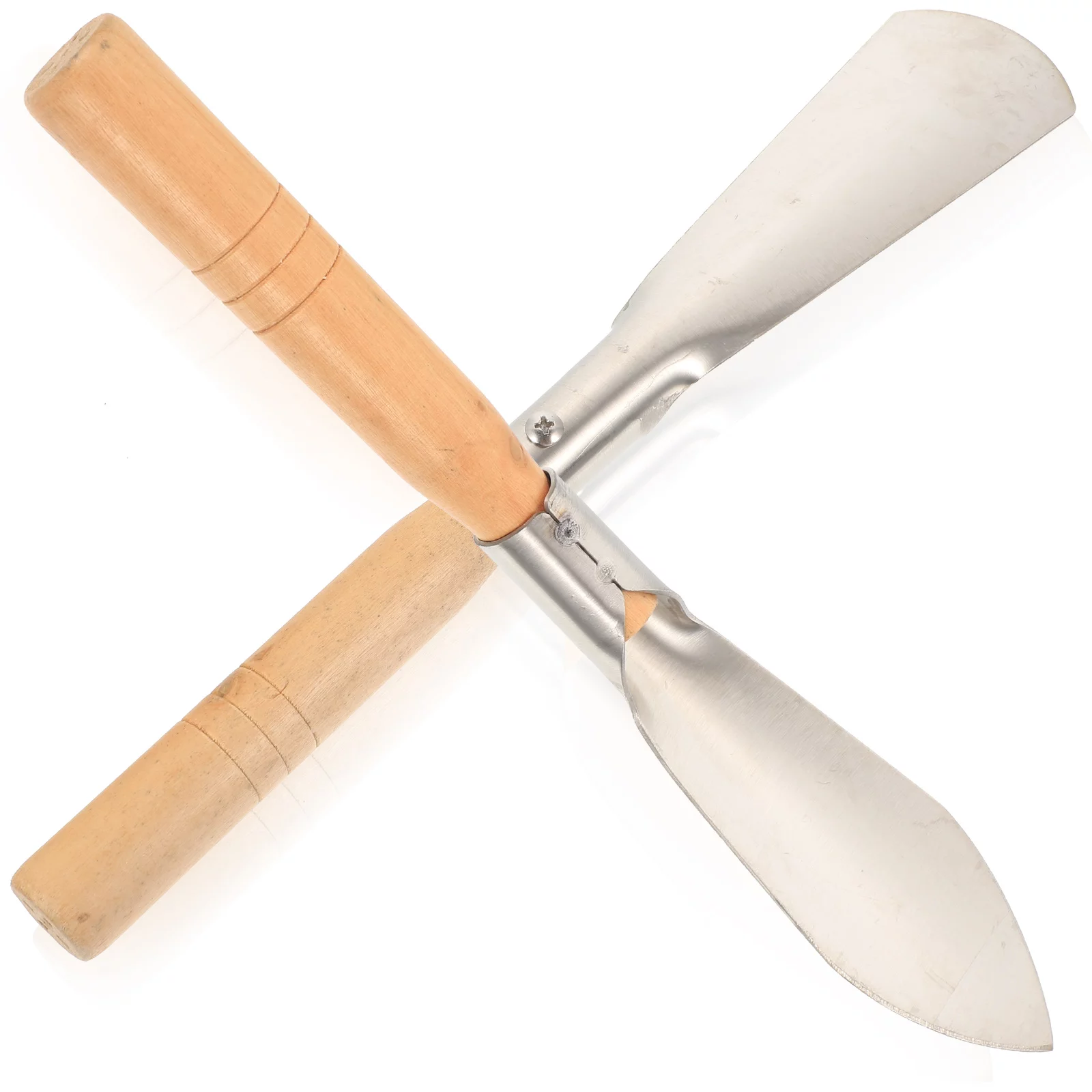 Qumonin 2pcs Wood Handle Stainless Steel Garden Trowels Heavy Duty Transplanter Trowel Garden Tools