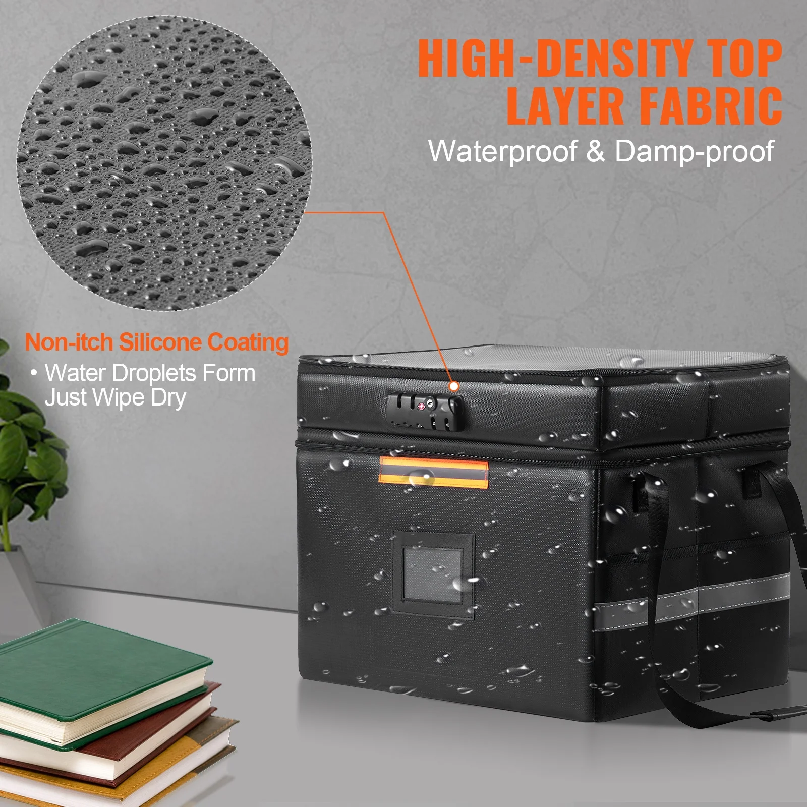 SKYSHALO Fireproof Document Box 2000℉ Fireproof & Waterproof Document Bag