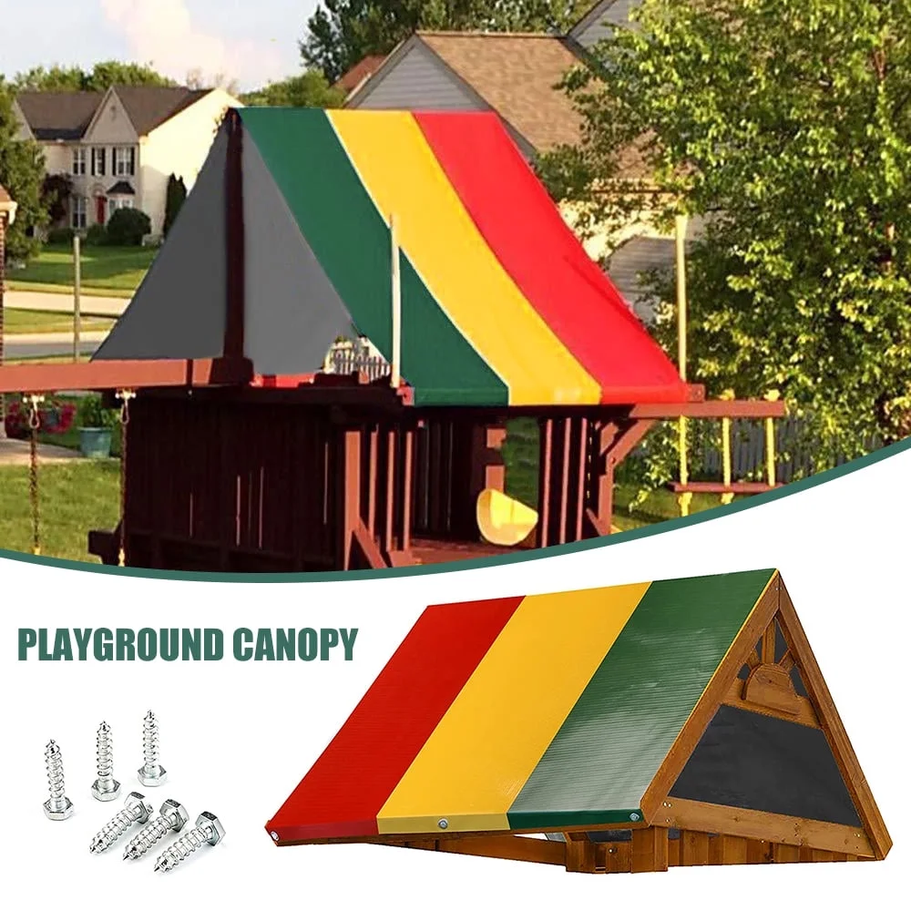 Newce  52” x 90” Swing Set Replacement Tarp for Play Set Outdoor  Outdoor Swingset Slide Sun Shade Proof Multi-Color