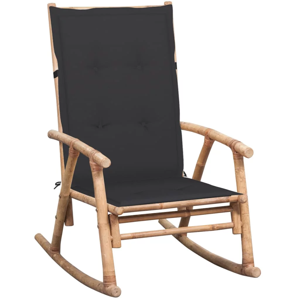 Irfora Rocking Chair with Cushion Bamboo
