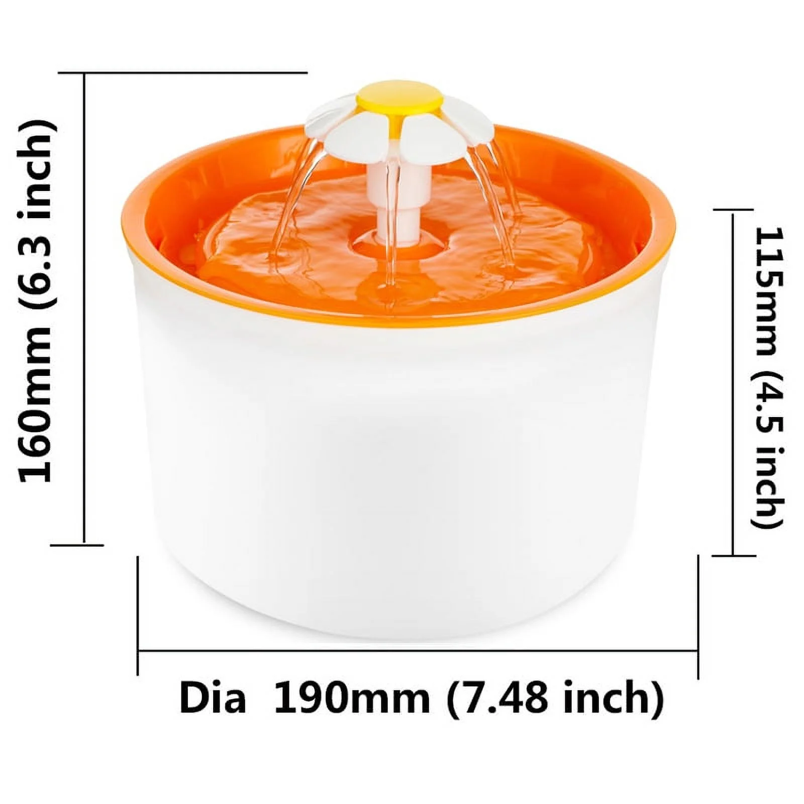Fashion Automatic 1.6L Flower Style Dog Cat Kitten Water Drinking Pet Fountain Pet Bowl Drink Dish Filter Orange/Blue/Green