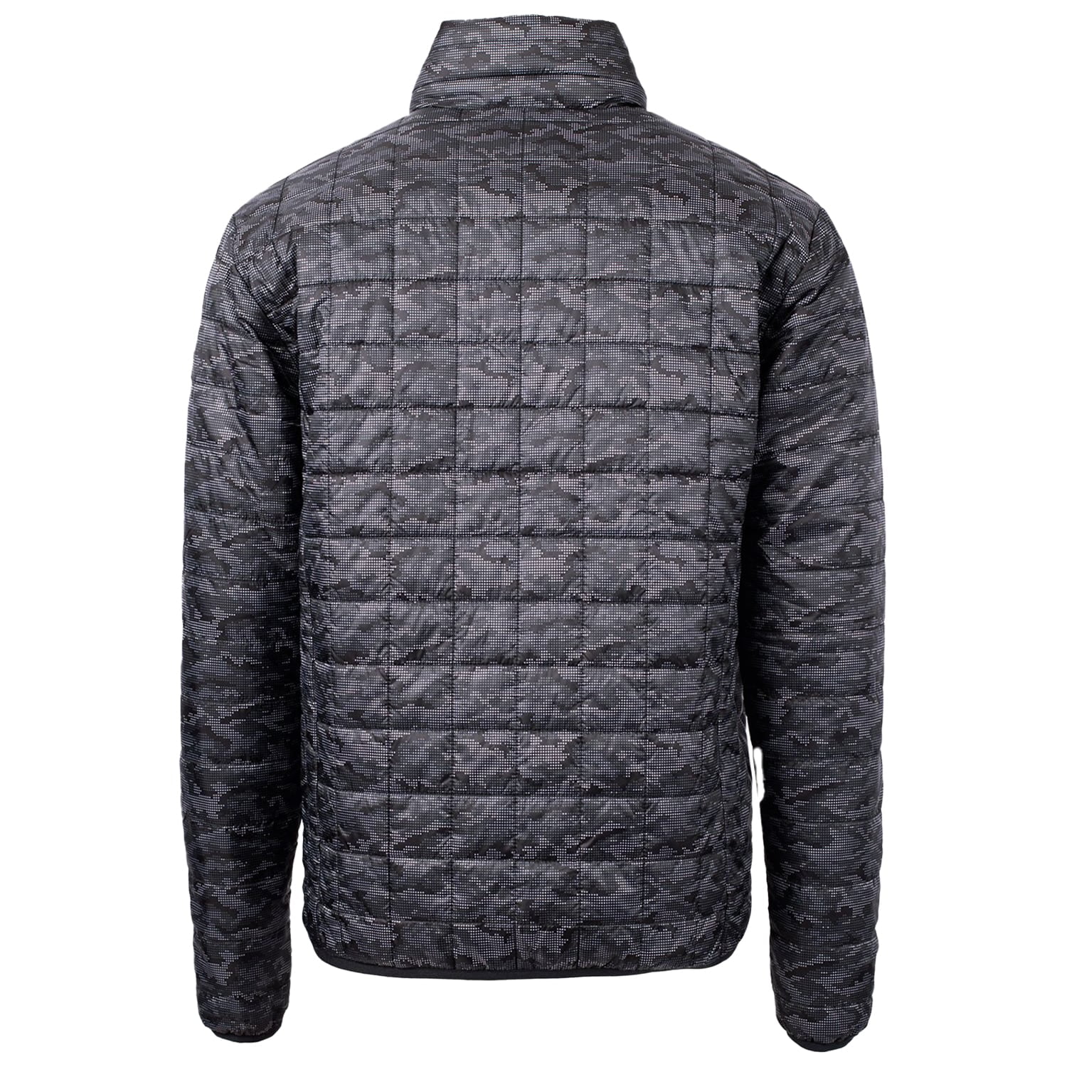 Cutter & Buck Black Grambling Tigers Primary Team Logo Rainier PrimaLoft Eco Insulated Printed Full-Zip Puffer Jacket