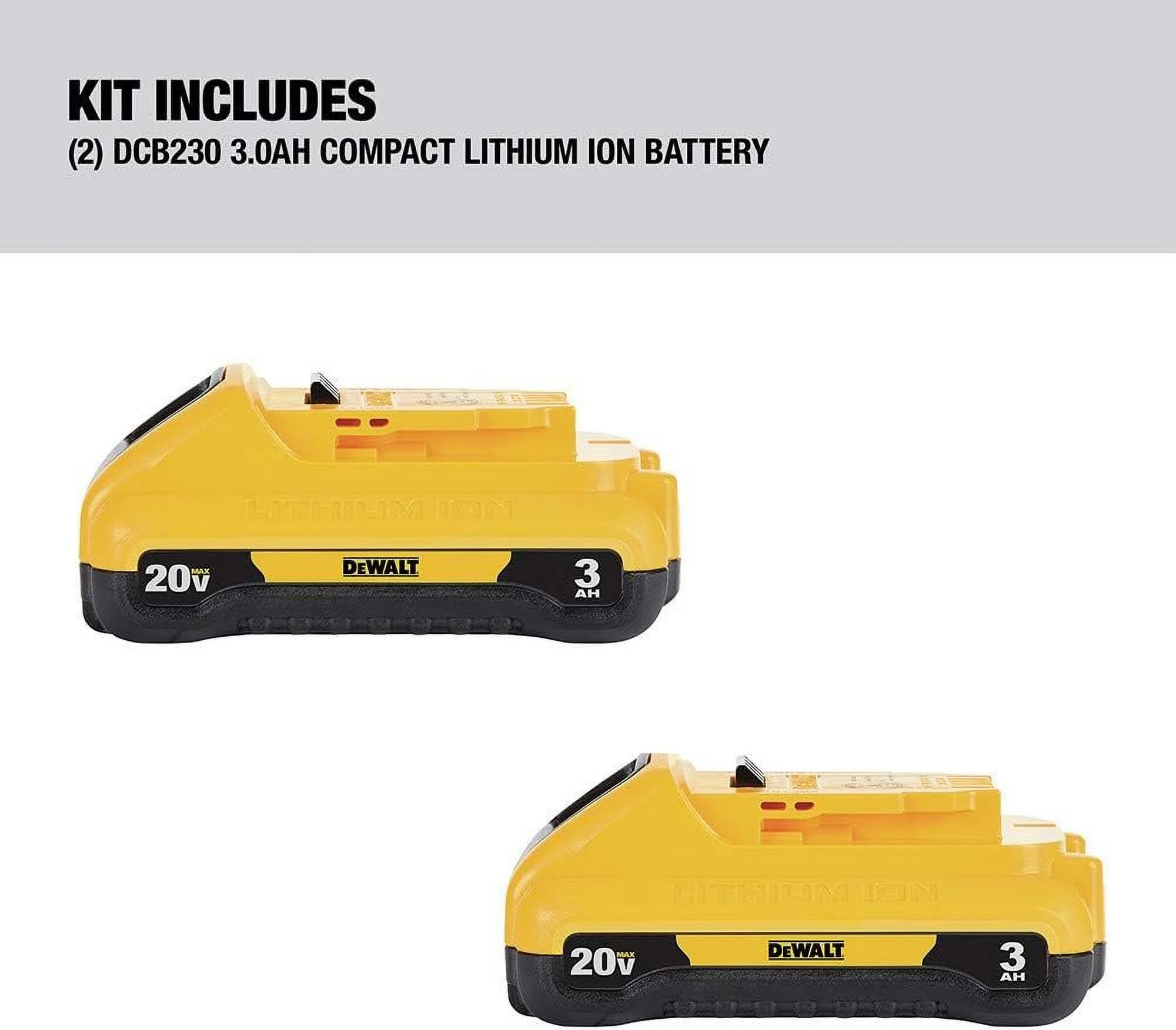 DEWALT 20V MAX Battery Pack, 3.0-Ah, 2-Pack DCB230-2