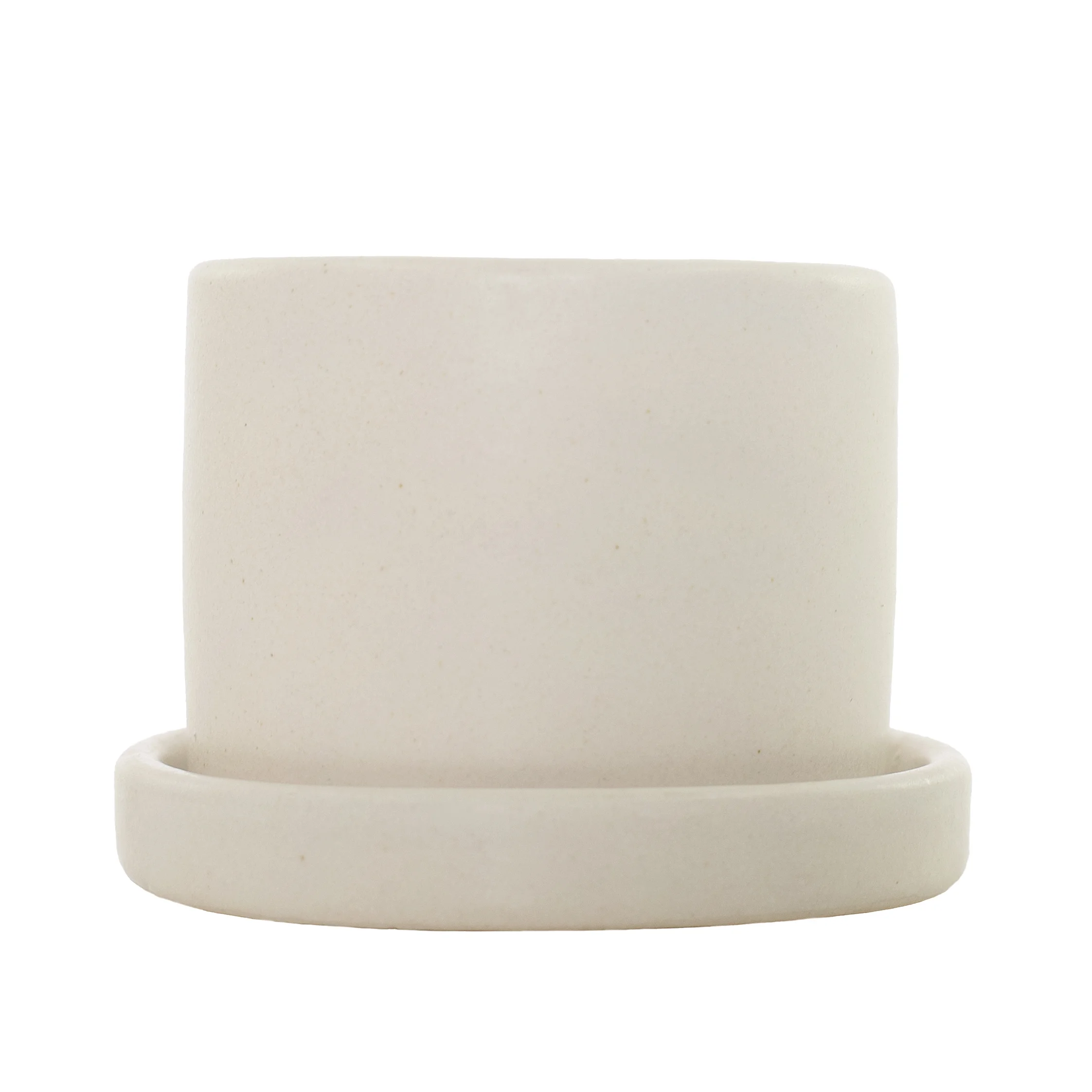 Plant with Purpose 2.5 in. Hyde Semi Matte Cream Ceramic Container with Saucer - 1 Piece