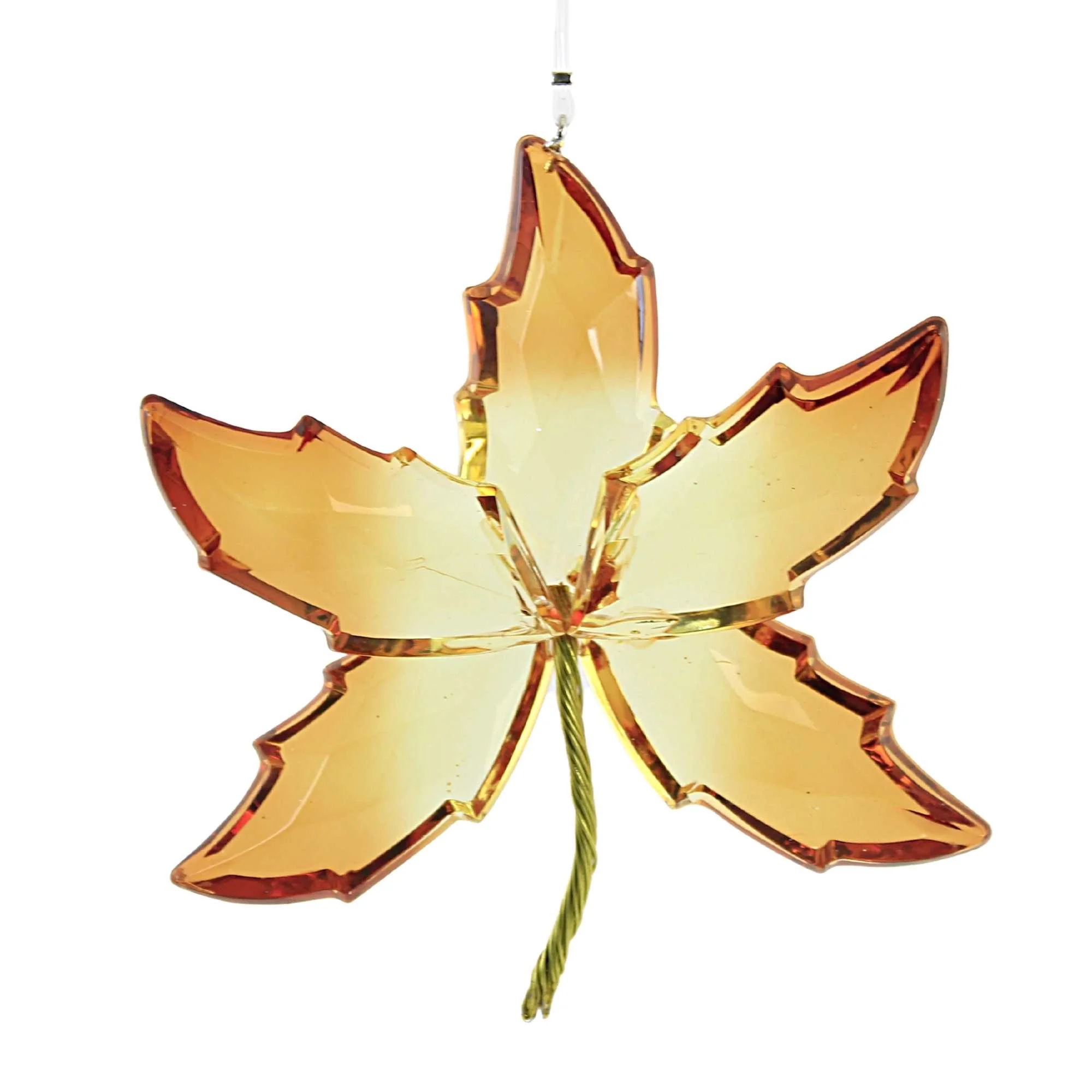 Crystal Expressions Autumn Leaf Ornament Plastic Fall Maple Acryf-98 Brown