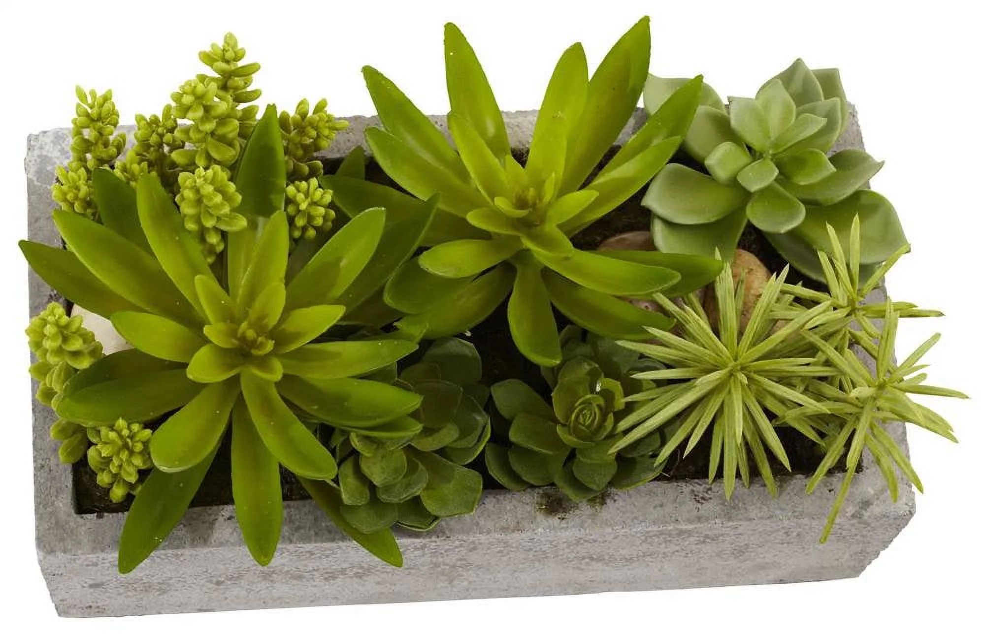 Nearly Natural 4841 Succulent Garden With Concrete Planter