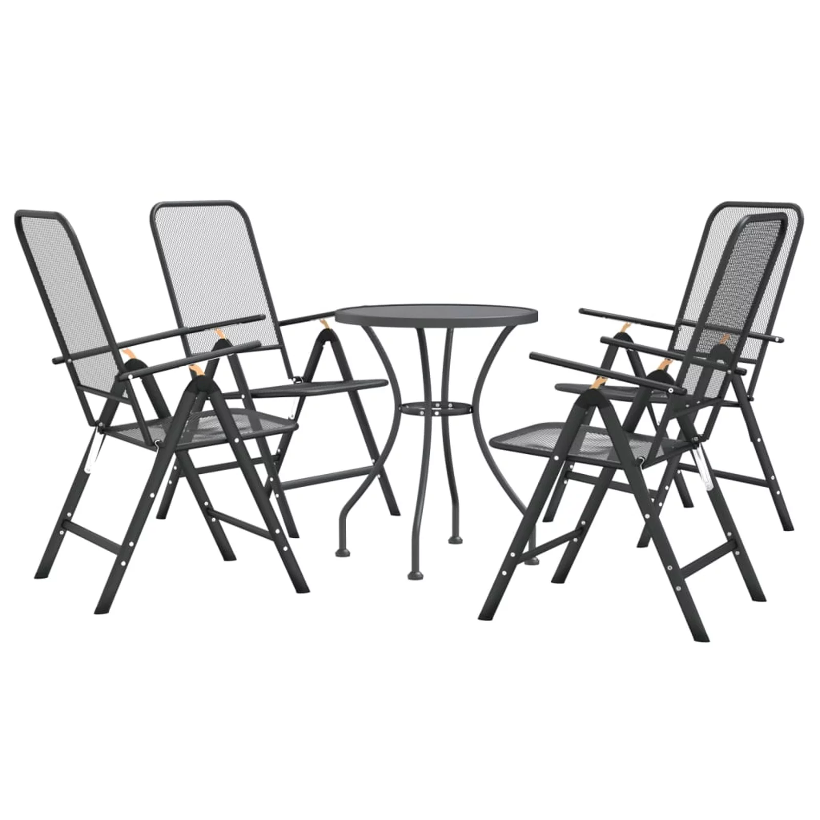 Aibecy 5 Piece Patio Dining Set Expanded Metal Mesh Anthracite