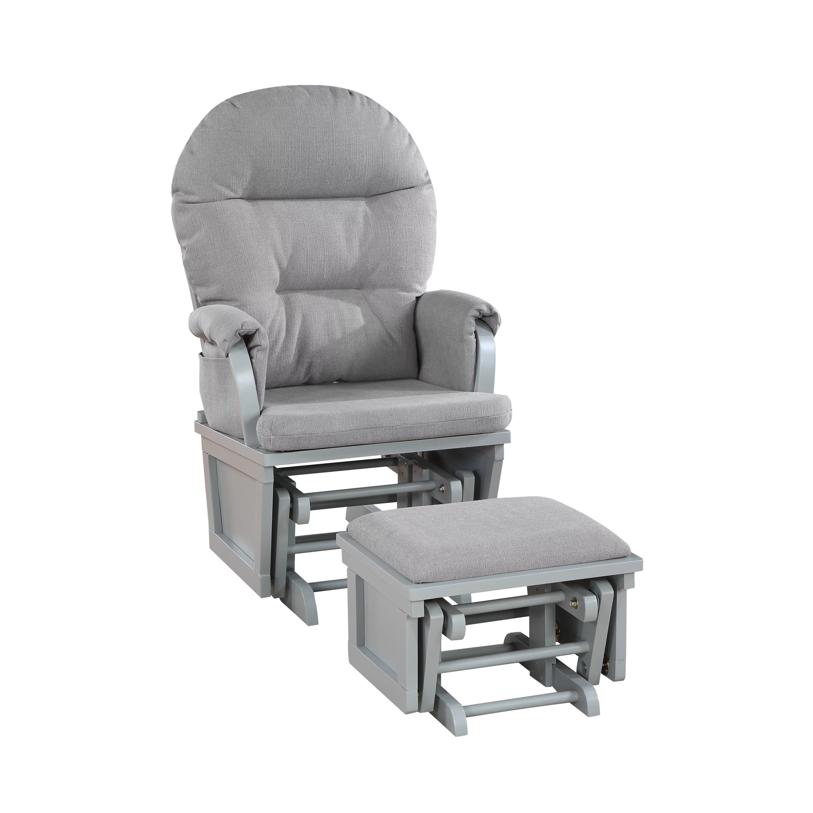 DeeHome Madison Glider & Ottoman Gray/Oyster