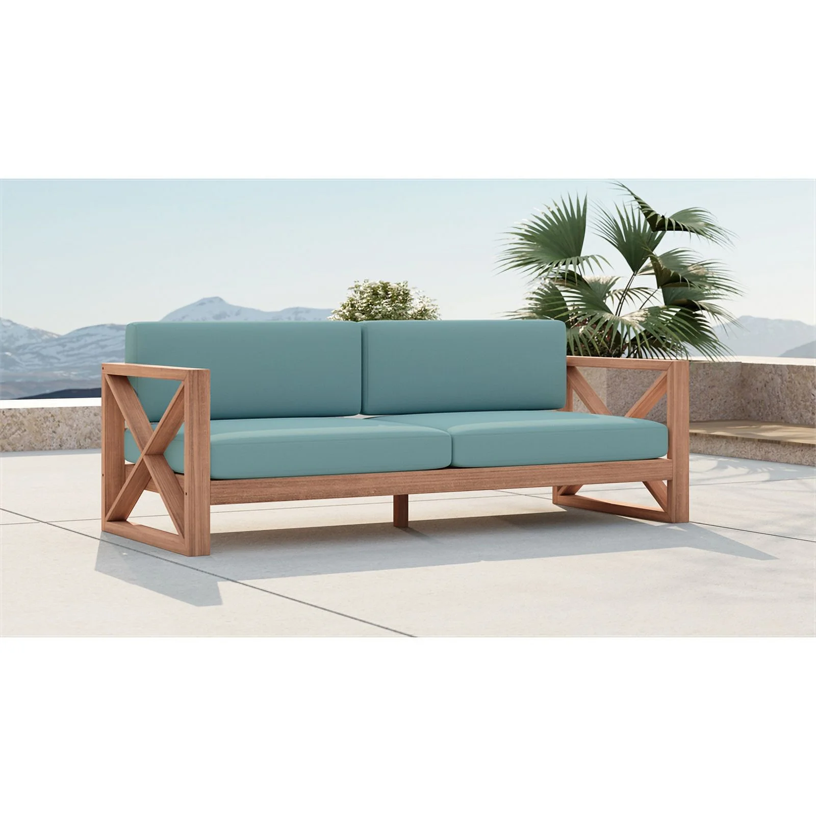 Meridian Furniture Anguilla Blue Water Resisting Outdoor Sofa