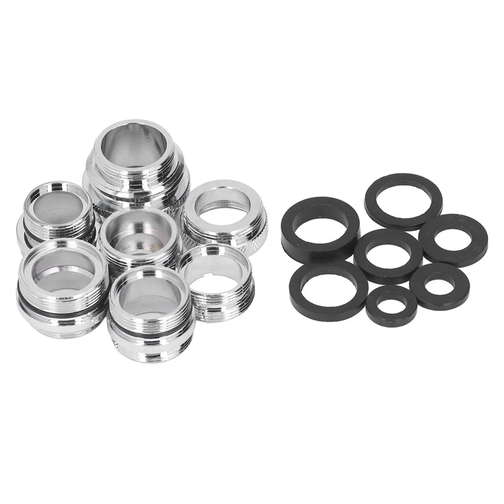 NEWCE  Brass Aerator Adapter Set 7Pcs/Set Male Female Faucet Adapter Kit With Gasket Brass Aerator Adapter Set For Garden Hose Kitchen Sink Male Female Faucet Adapter Kit
