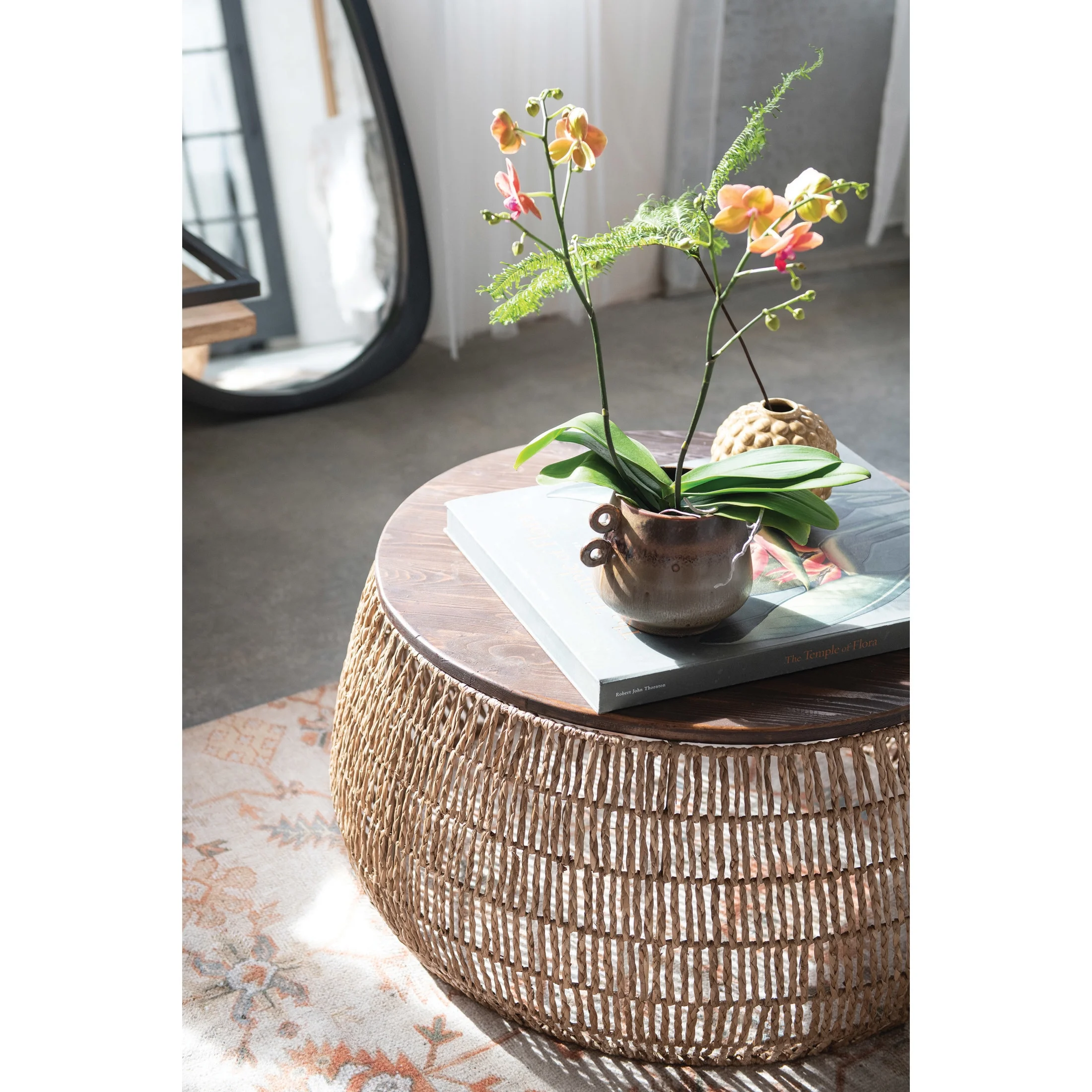 Bloomingville Rustic Stoneware Planter with Handles and a Reactive Glaze Finish